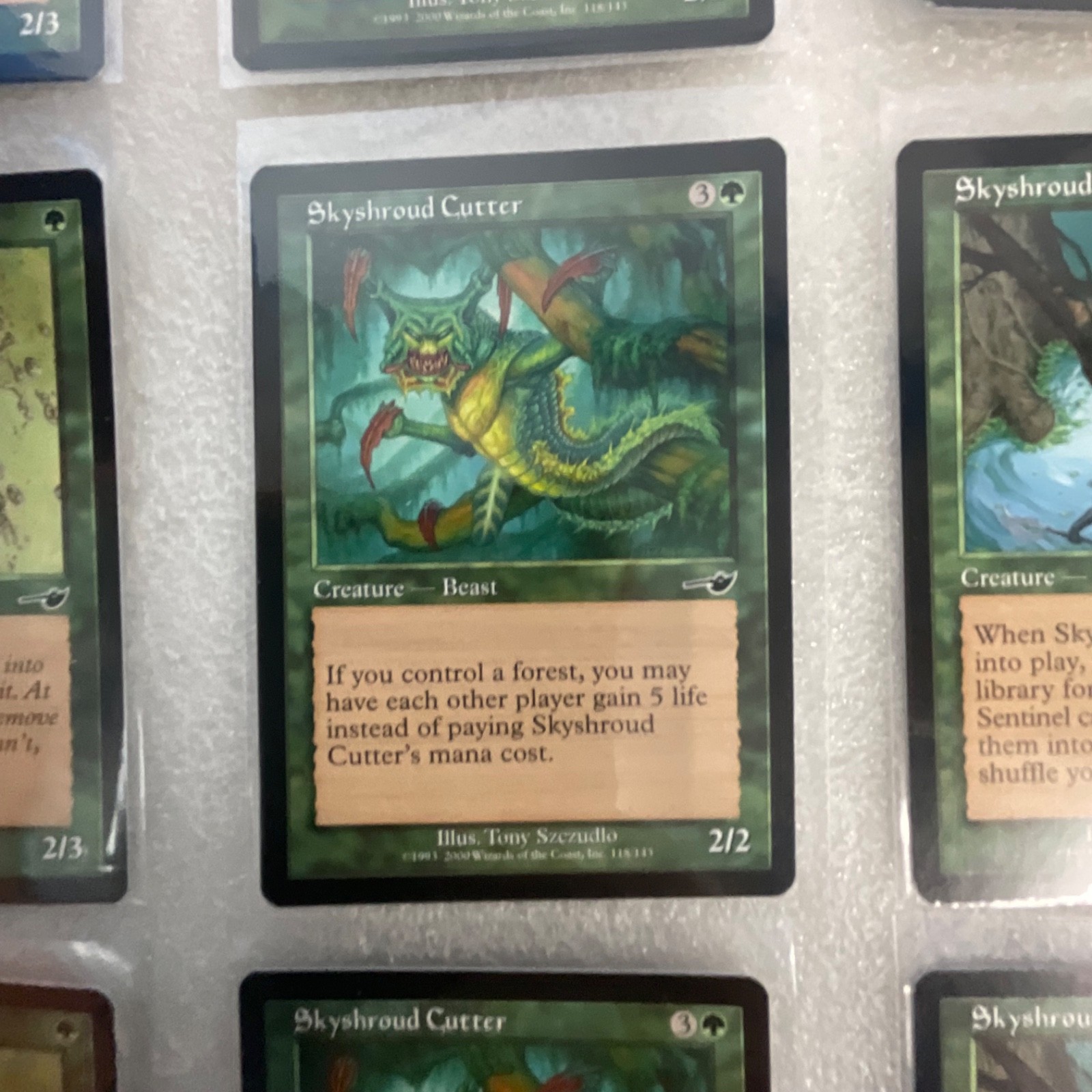 MTG 20 Green Cards Nemesis Mixed Shrink Skyshroud Sentinel - Image 12