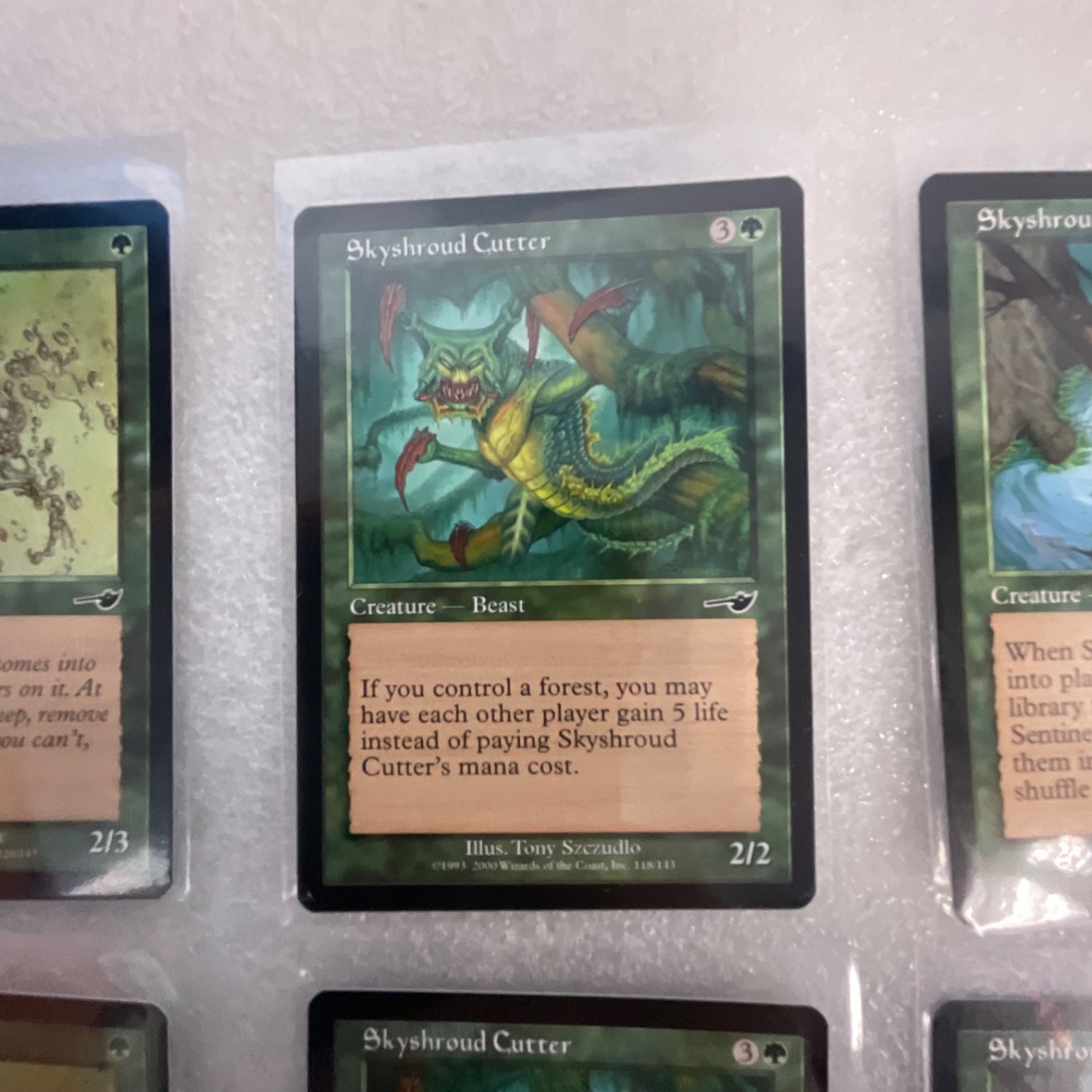 MTG 20 Green Cards Nemesis Mixed Shrink Skyshroud Sentinel - Image 11