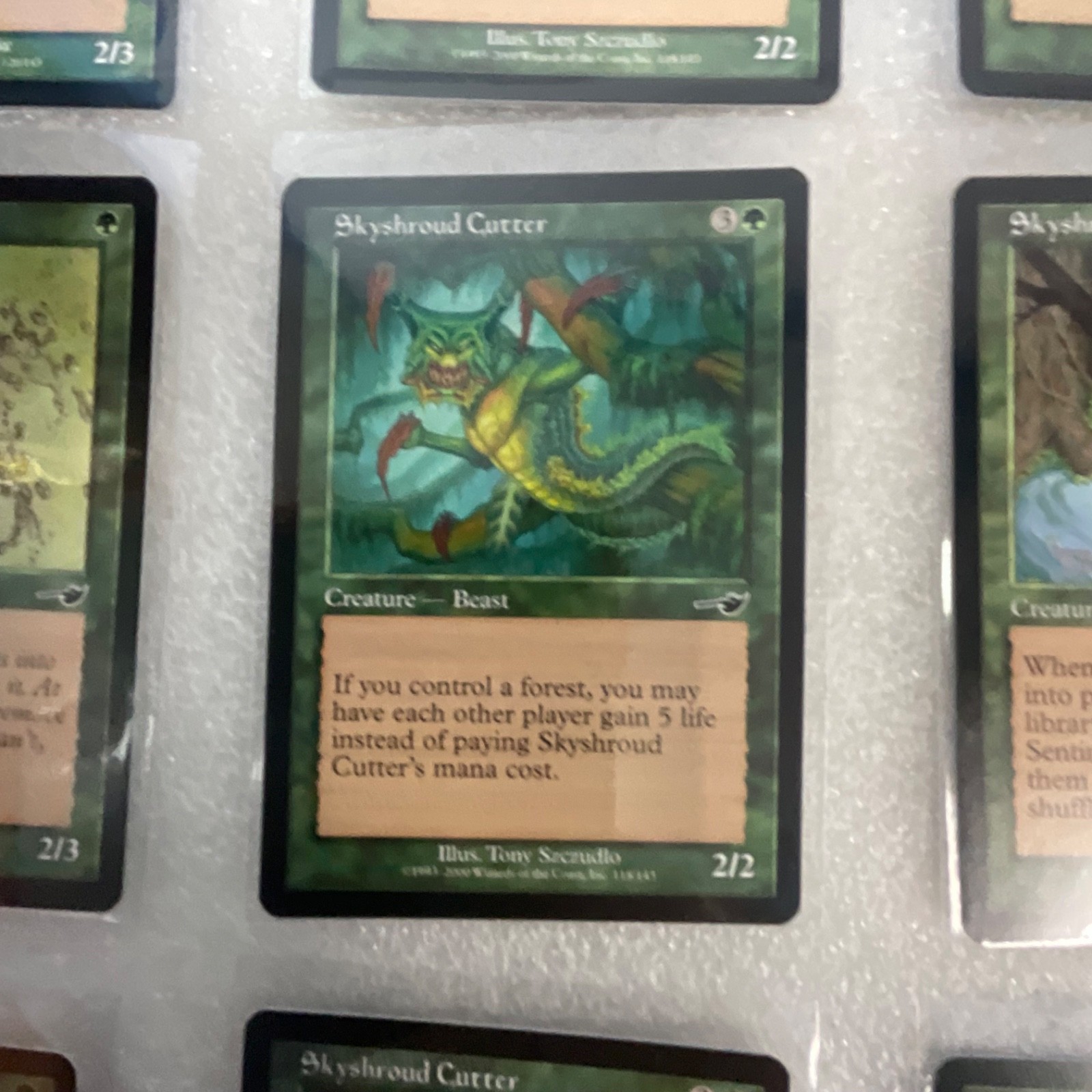 MTG 20 Green Cards Nemesis Mixed Shrink Skyshroud Sentinel - Image 13