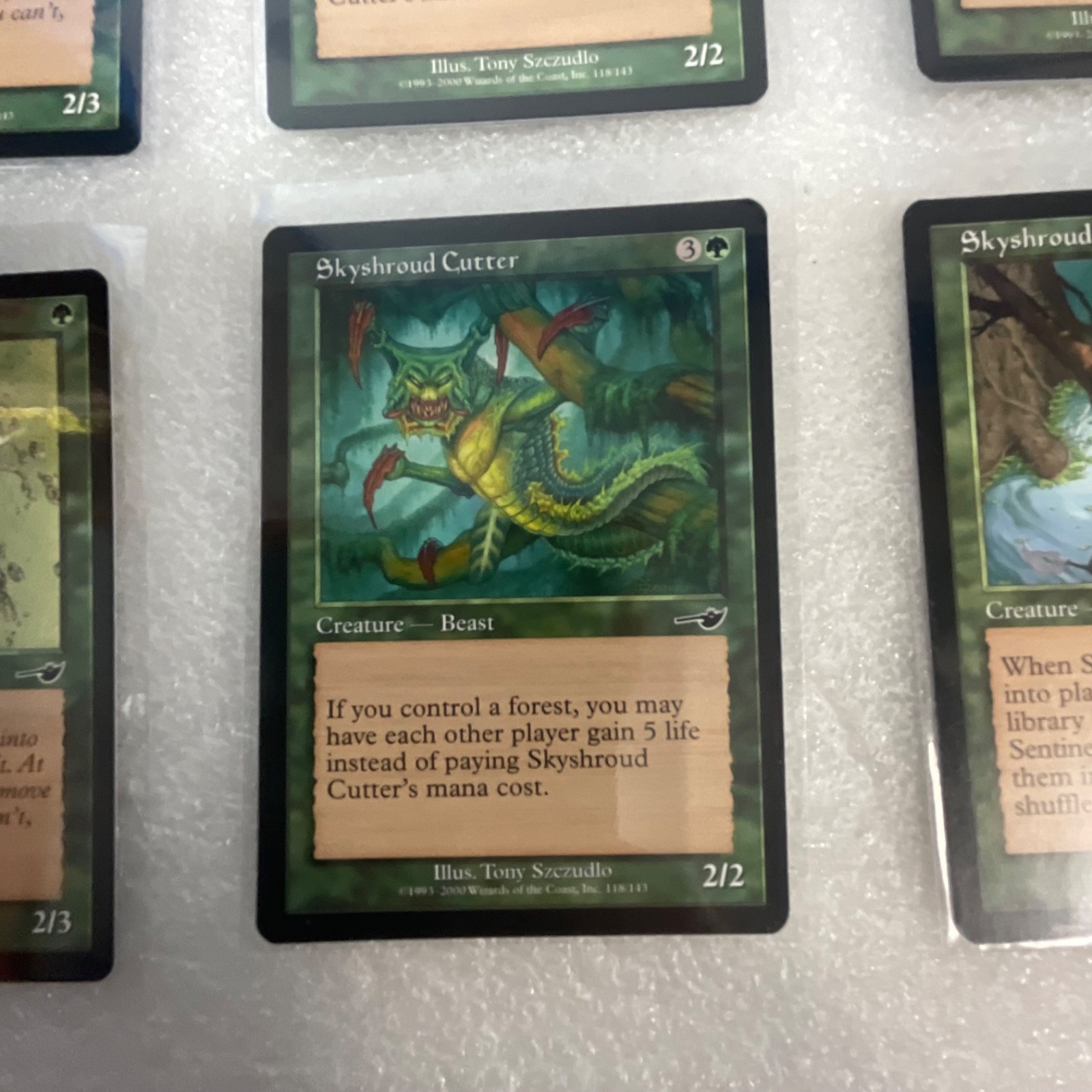MTG 20 Green Cards Nemesis Mixed Shrink Skyshroud Sentinel - Image 14