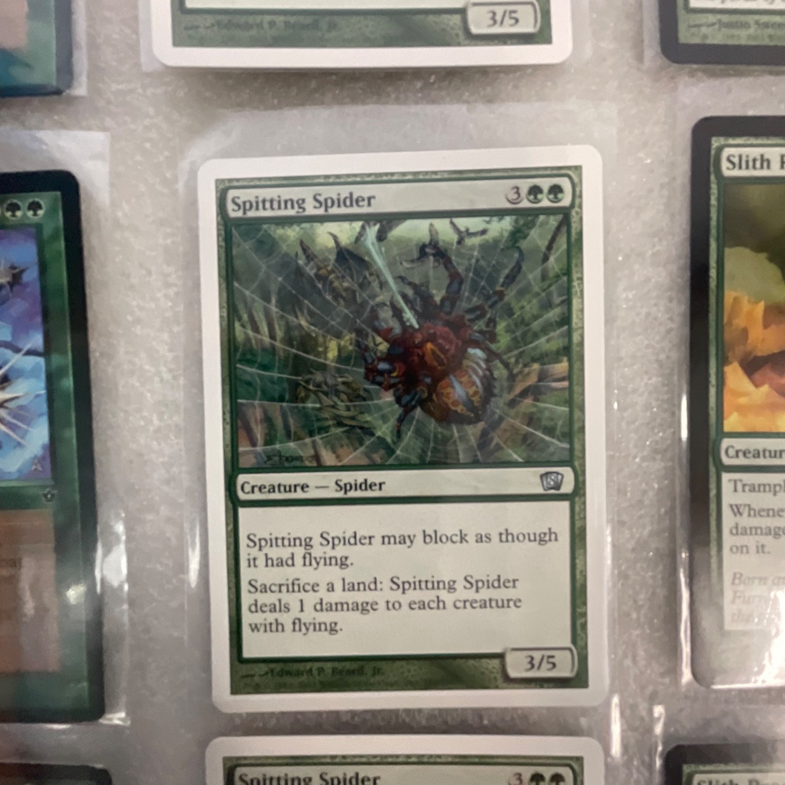 MTG 20 Green Cards Mixed ODS 8ED MRD Spitting Spider Slith Predator - Image 17