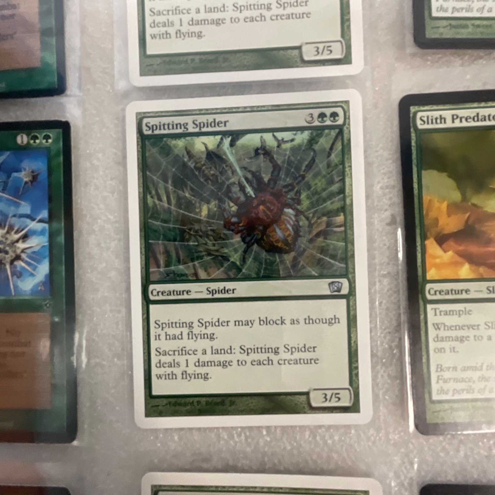 MTG 20 Green Cards Mixed ODS 8ED MRD Spitting Spider Slith Predator - Image 16