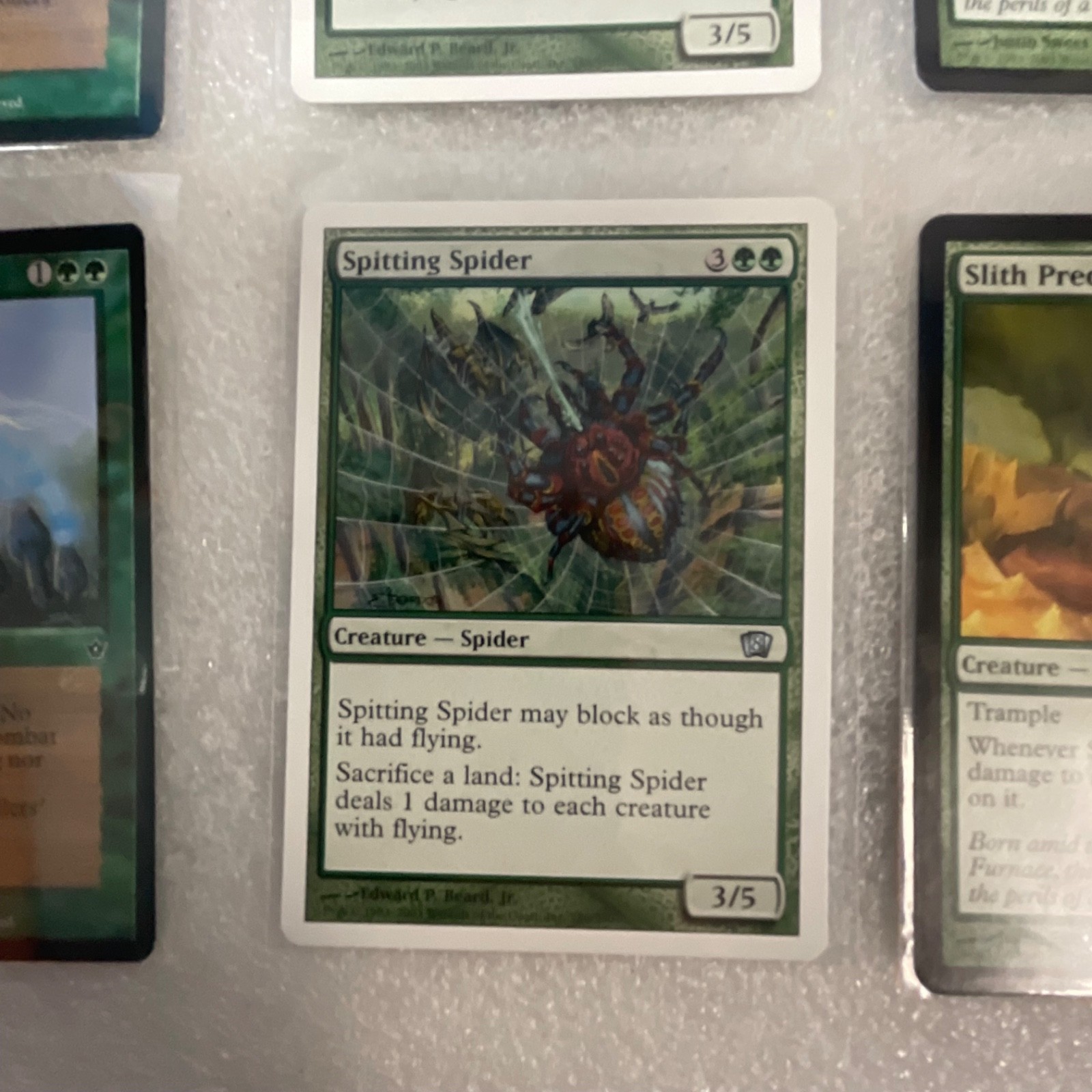 MTG 20 Green Cards Mixed ODS 8ED MRD Spitting Spider Slith Predator - Image 15