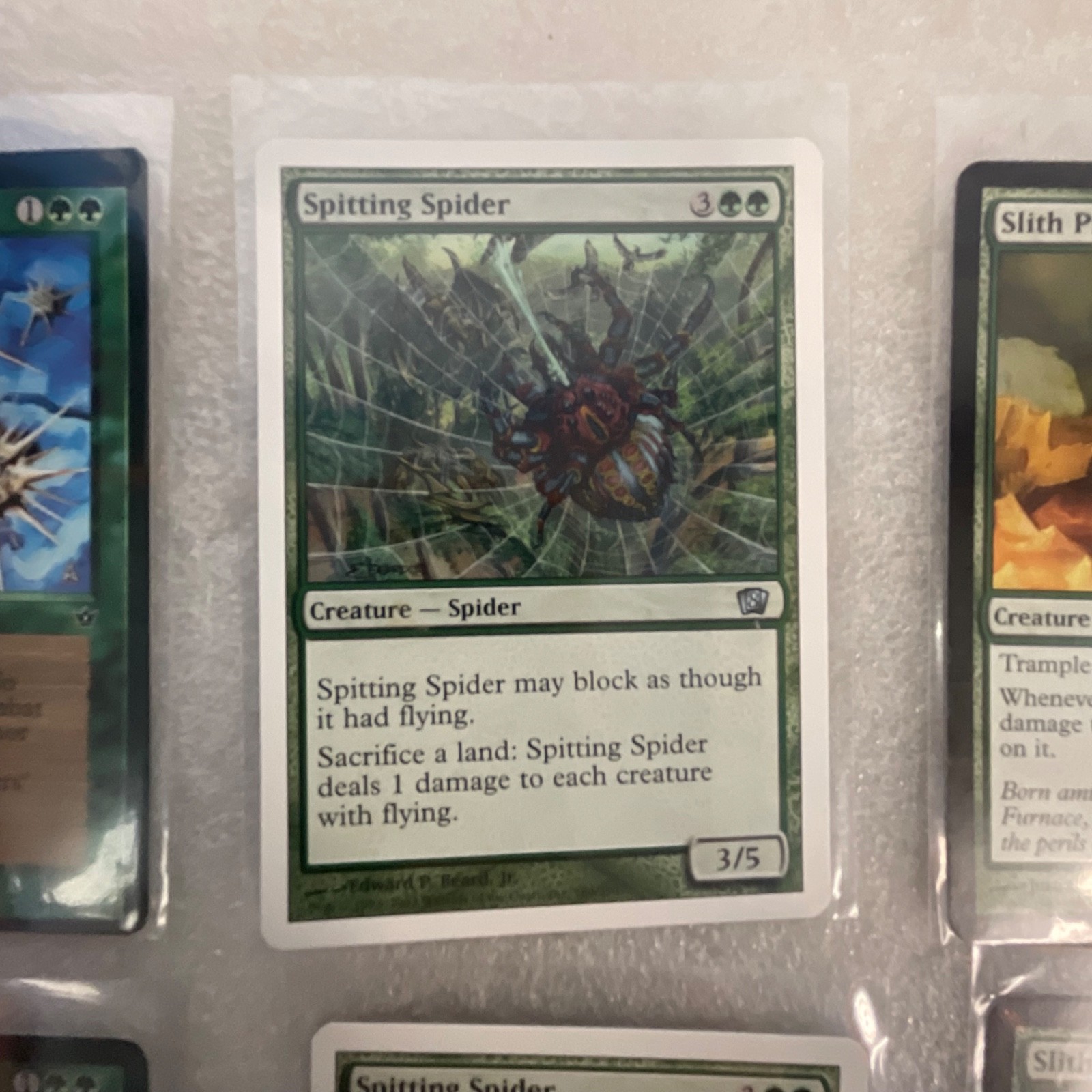 MTG 20 Green Cards Mixed ODS 8ED MRD Spitting Spider Slith Predator - Image 18