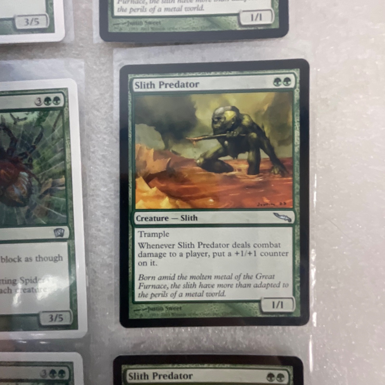 MTG 20 Green Cards Mixed ODS 8ED MRD Spitting Spider Slith Predator - Image 20