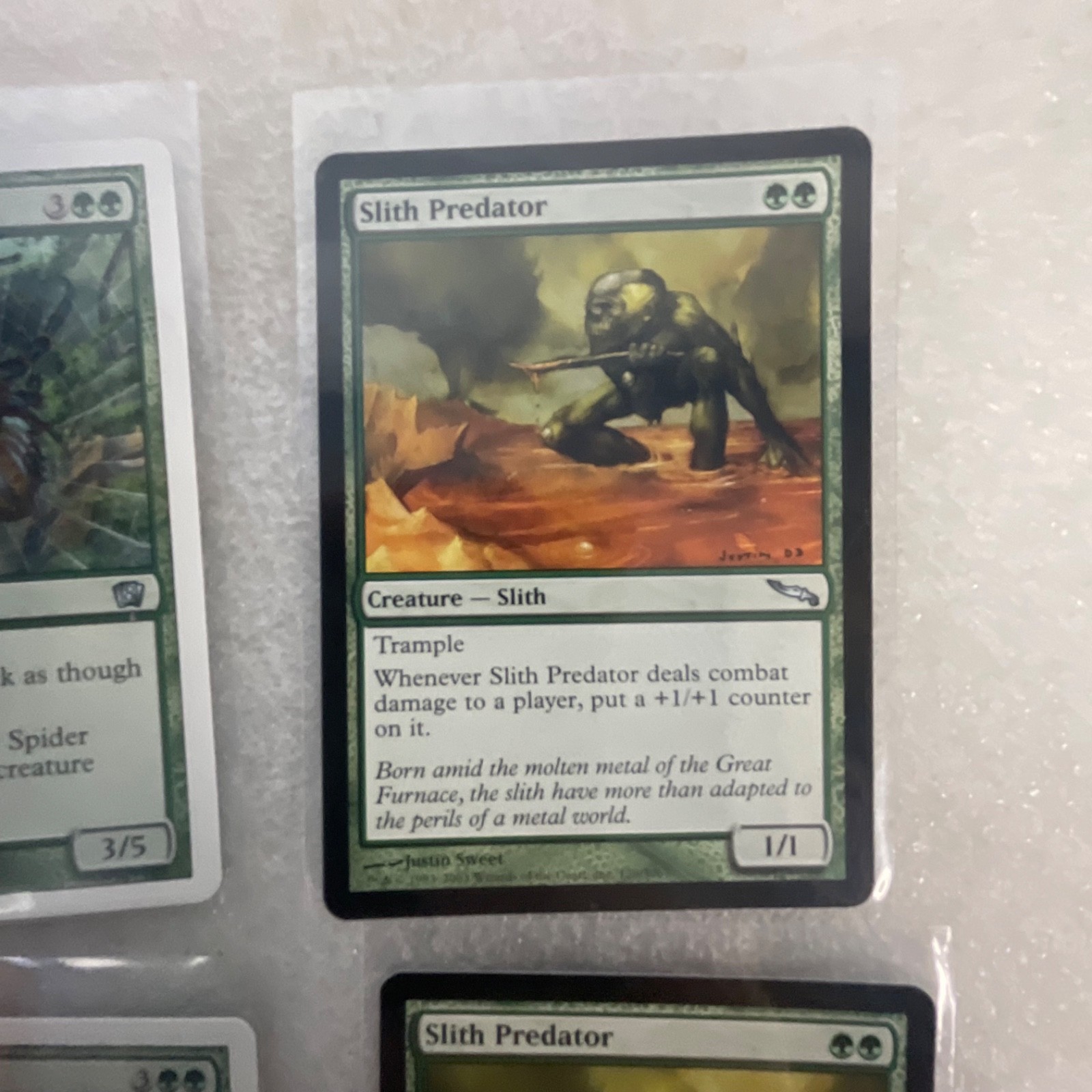 MTG 20 Green Cards Mixed ODS 8ED MRD Spitting Spider Slith Predator - Image 19