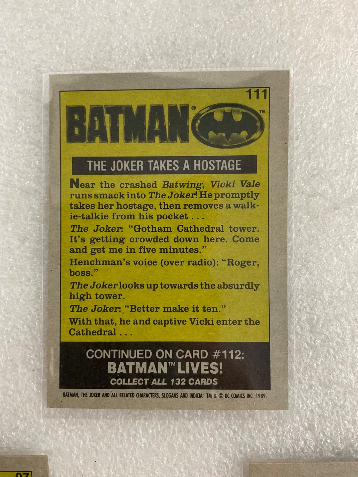 1989 Topps Batman Movie Mixed Non-Sports Trading Cards Lot of 10 - Image 14
