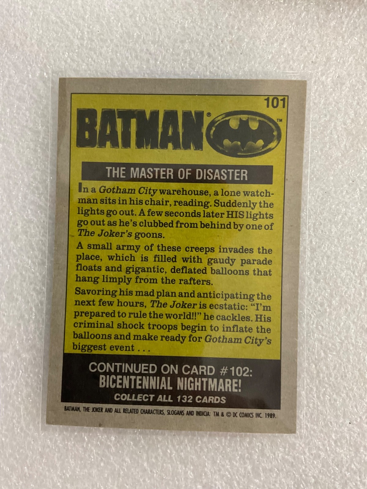 1989 Topps Batman Movie Mixed Non-Sports Trading Cards Lot of 10 - Image 16