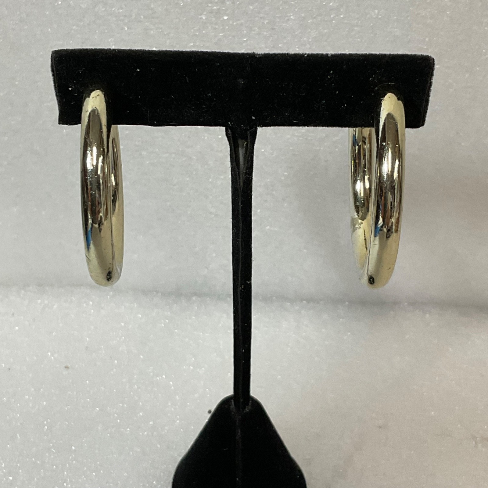 Vintage Gold Tone Hoop Earrings 2in 10.78g Chunky Classic Pierced Jewelry - Image 1