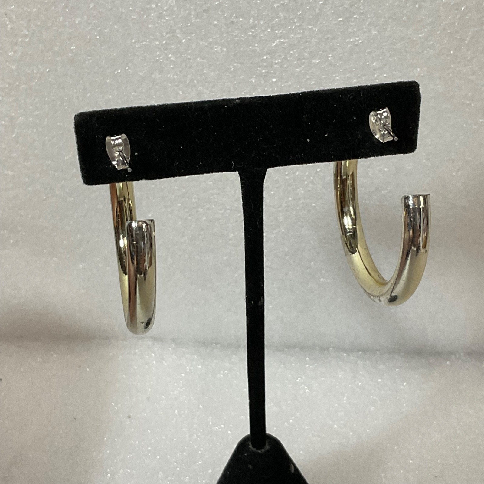 Vintage Gold Tone Hoop Earrings 2in 10.78g Chunky Classic Pierced Jewelry - Image 6