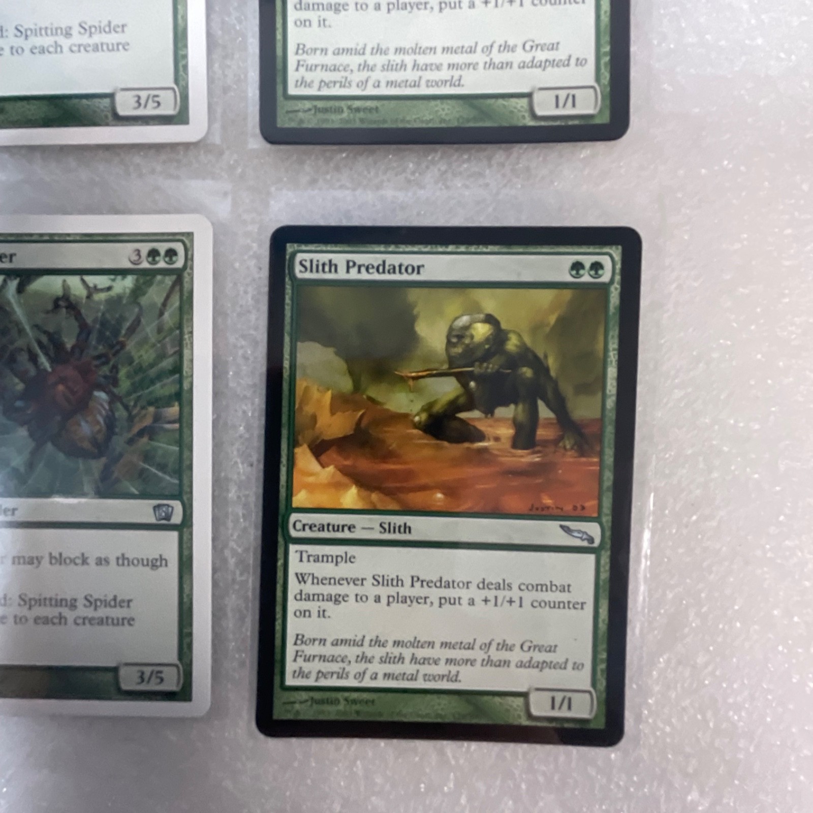 MTG 20 Green Cards Mixed ODS 8ED MRD Spitting Spider Slith Predator - Image 22