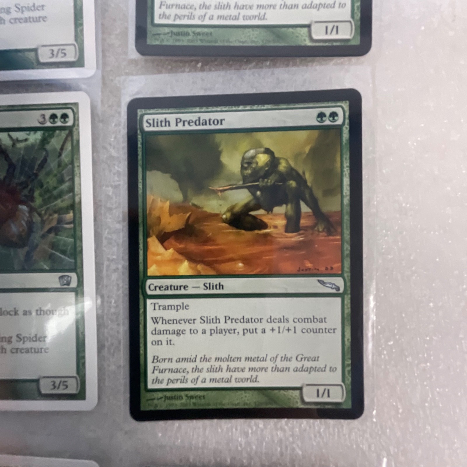 MTG 20 Green Cards Mixed ODS 8ED MRD Spitting Spider Slith Predator - Image 21
