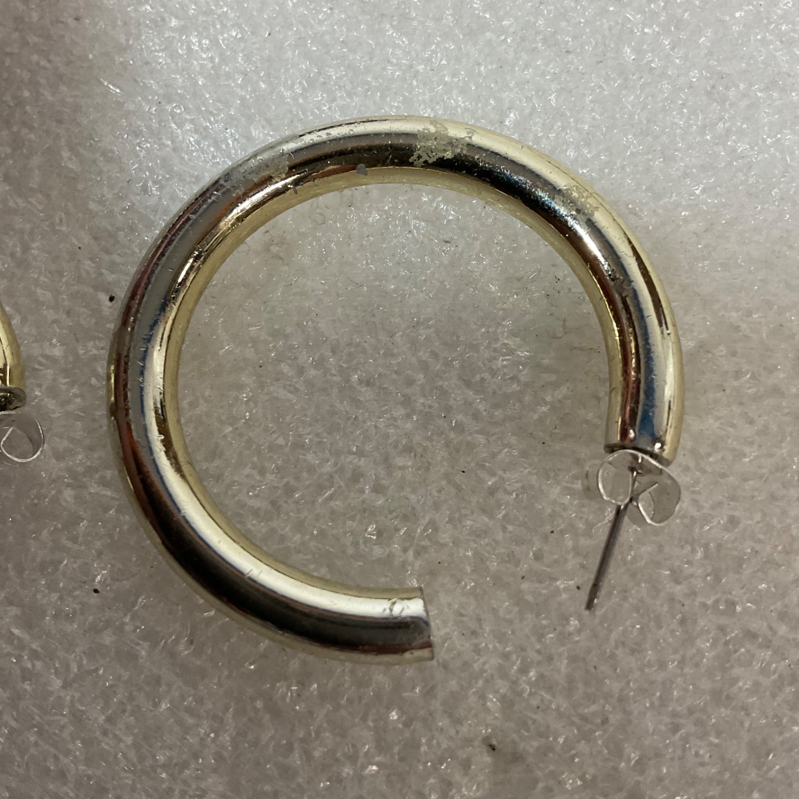 Vintage Gold Tone Hoop Earrings 2in 10.78g Chunky Classic Pierced Jewelry - Image 14