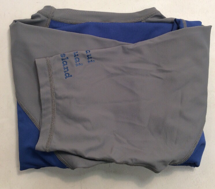 Boss Frog’s Dive & Surf Rash Guard Shirt Large Blue Gray UV Protection Swim Surf - Image 2