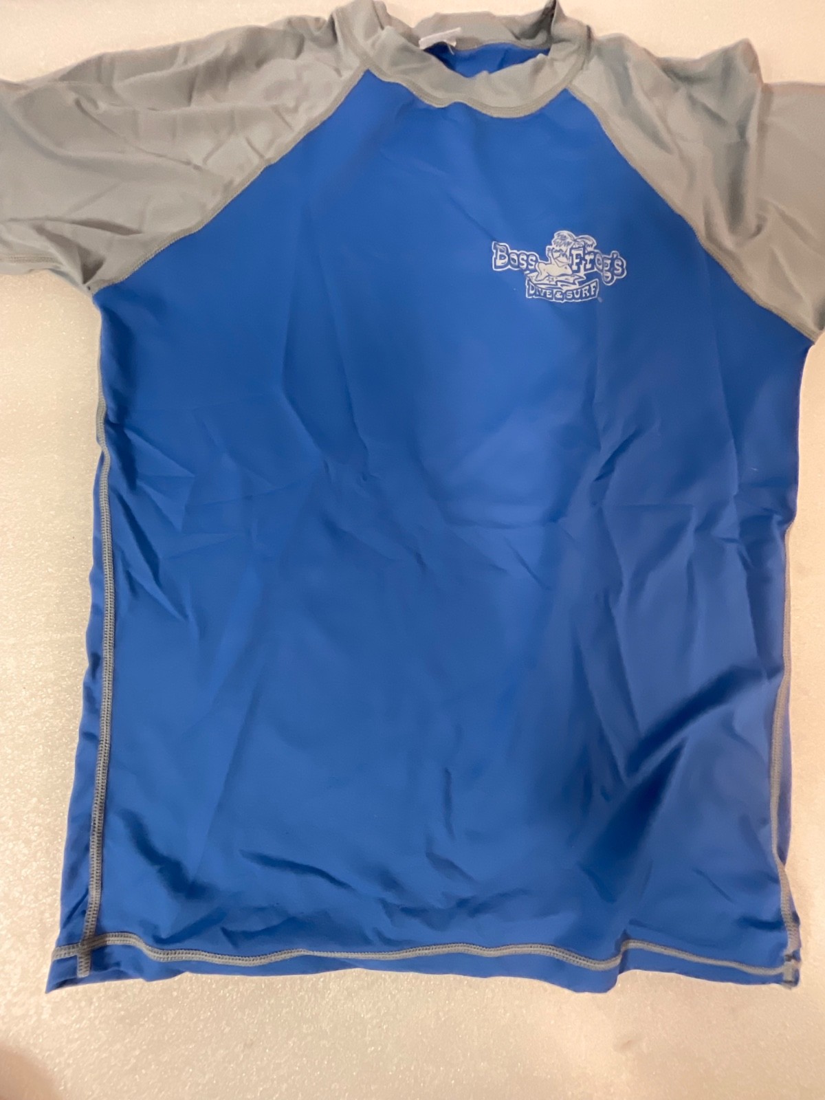 Boss Frog’s Dive & Surf Rash Guard Shirt Large Blue Gray UV Protection Swim Surf - Image 7