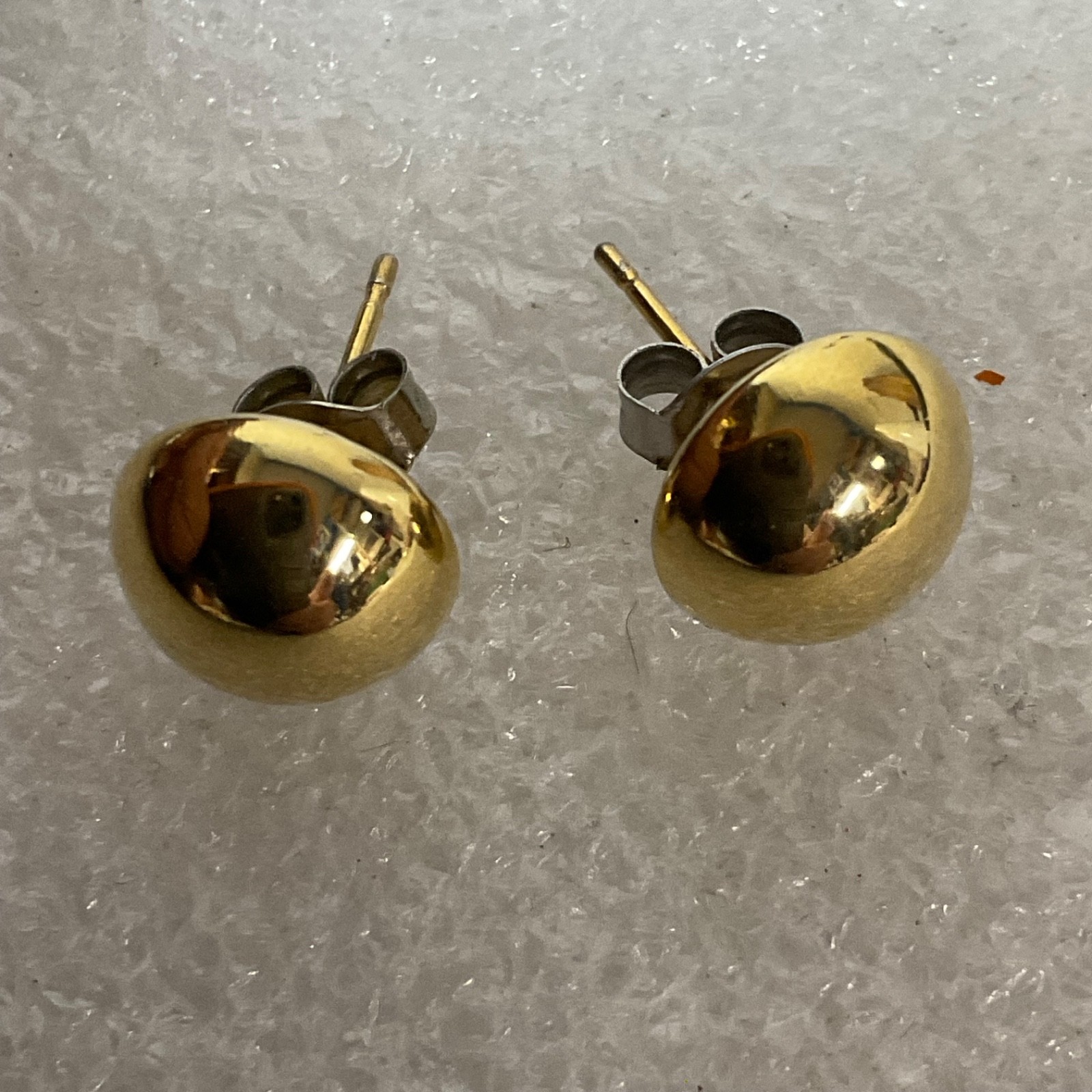 Vintage Gold Tone Dome Stud Earrings 12mm Round Post Classic Ball Style 1.24g - Image 11