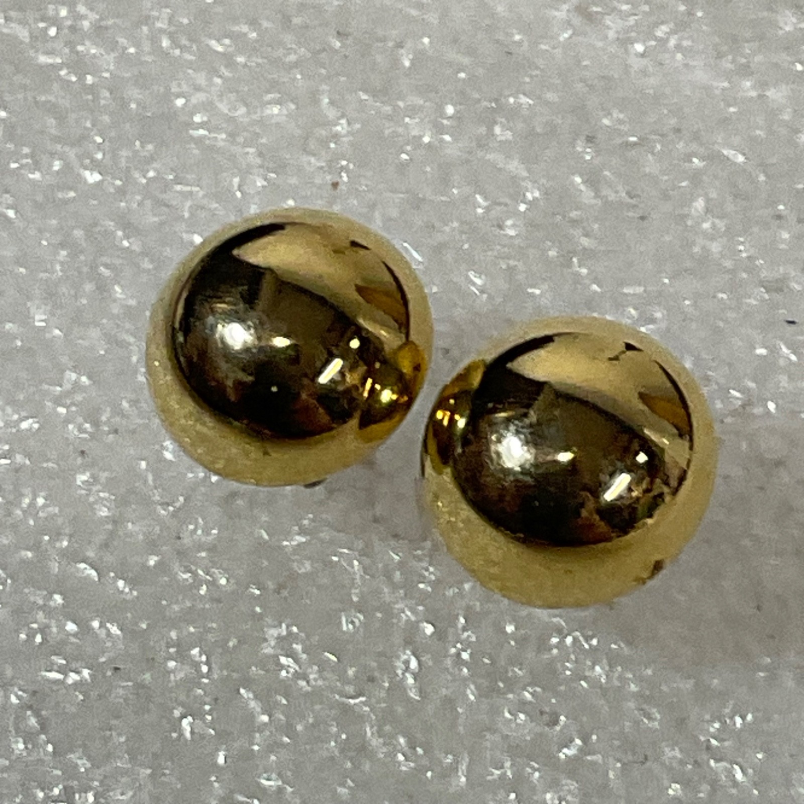Vintage Gold Tone Dome Stud Earrings 12mm Round Post Classic Ball Style 1.24g - Image 12