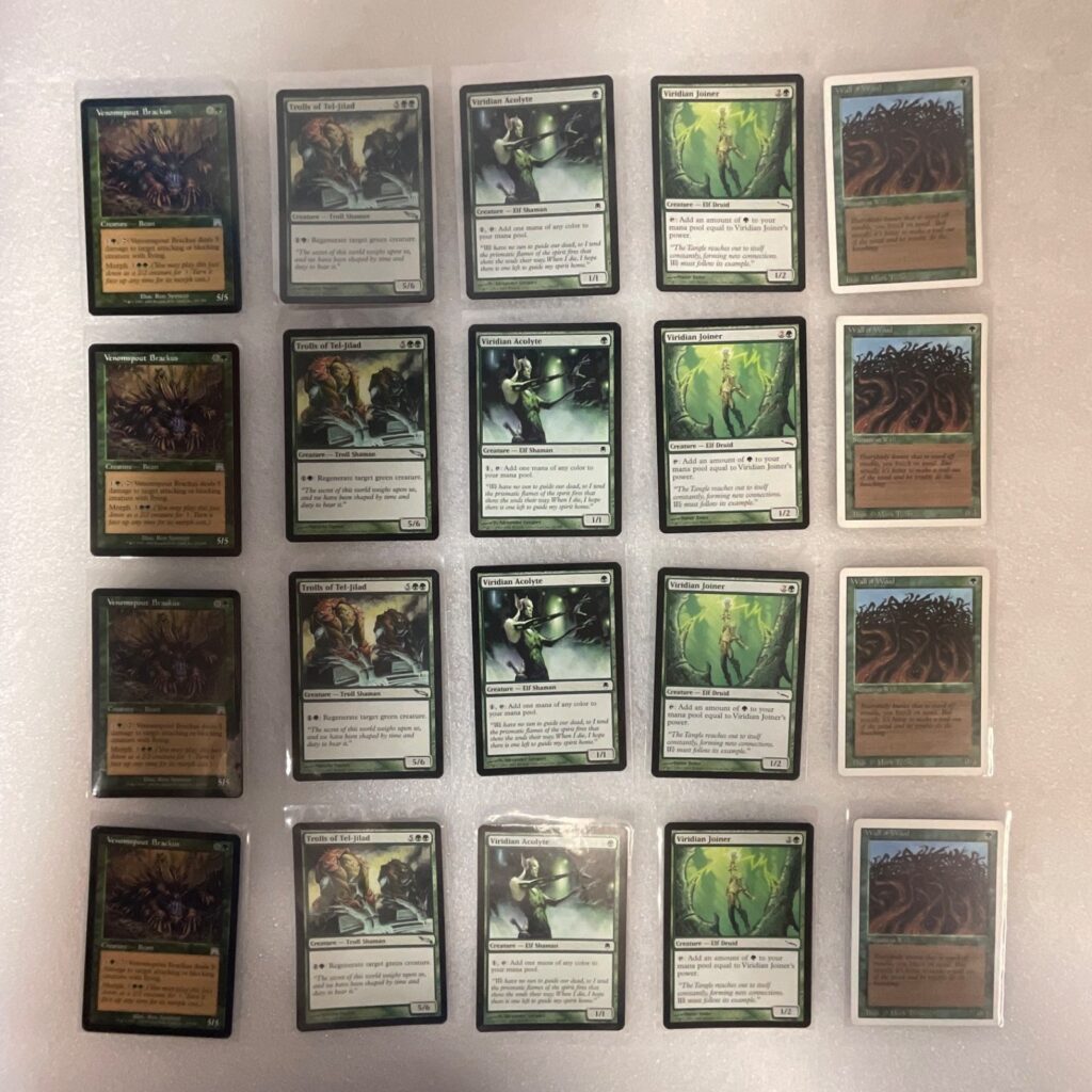 MTG 20 Card Green Lot Mirrodin/Darksteel Wall of Wood & Brackus - Image 1