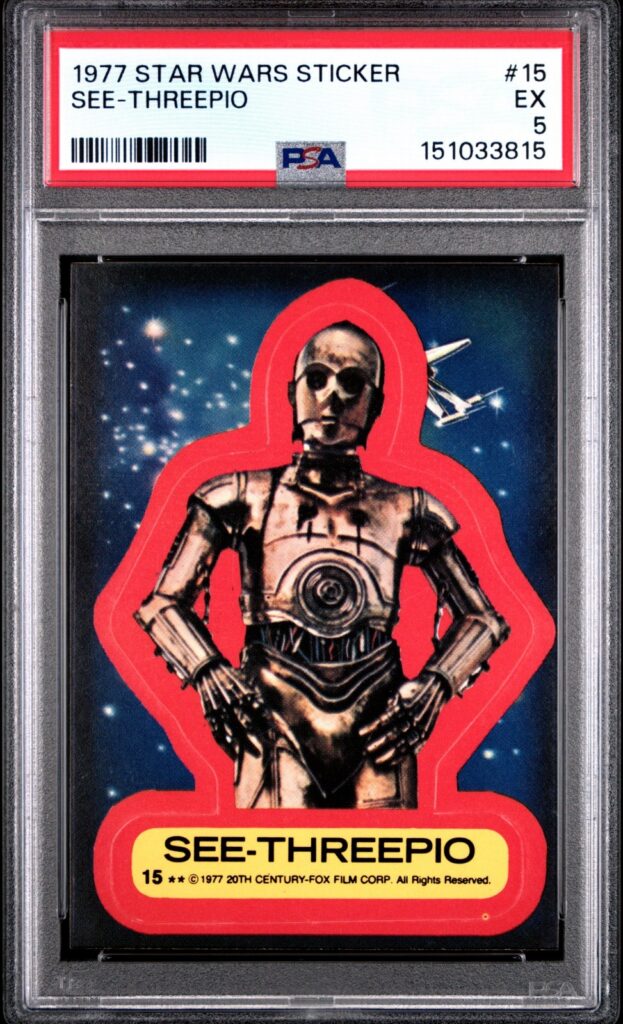 Star Wars 1977 See-Threepio Sticker Card #15 PSA 5 CERT#151033815 - Image 1