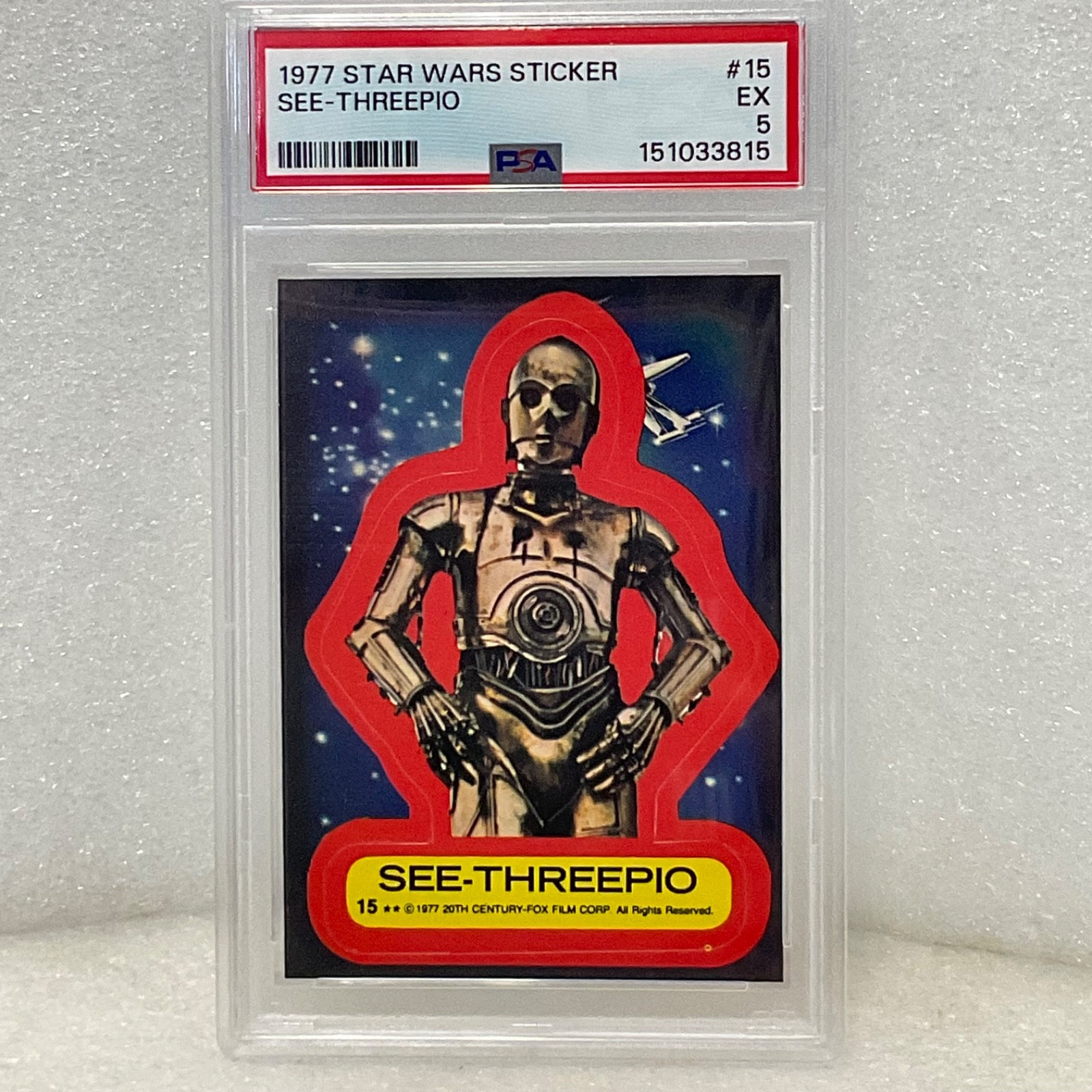 Star Wars 1977 See-Threepio Sticker Card #15 PSA 5 CERT#151033815 - Image 3