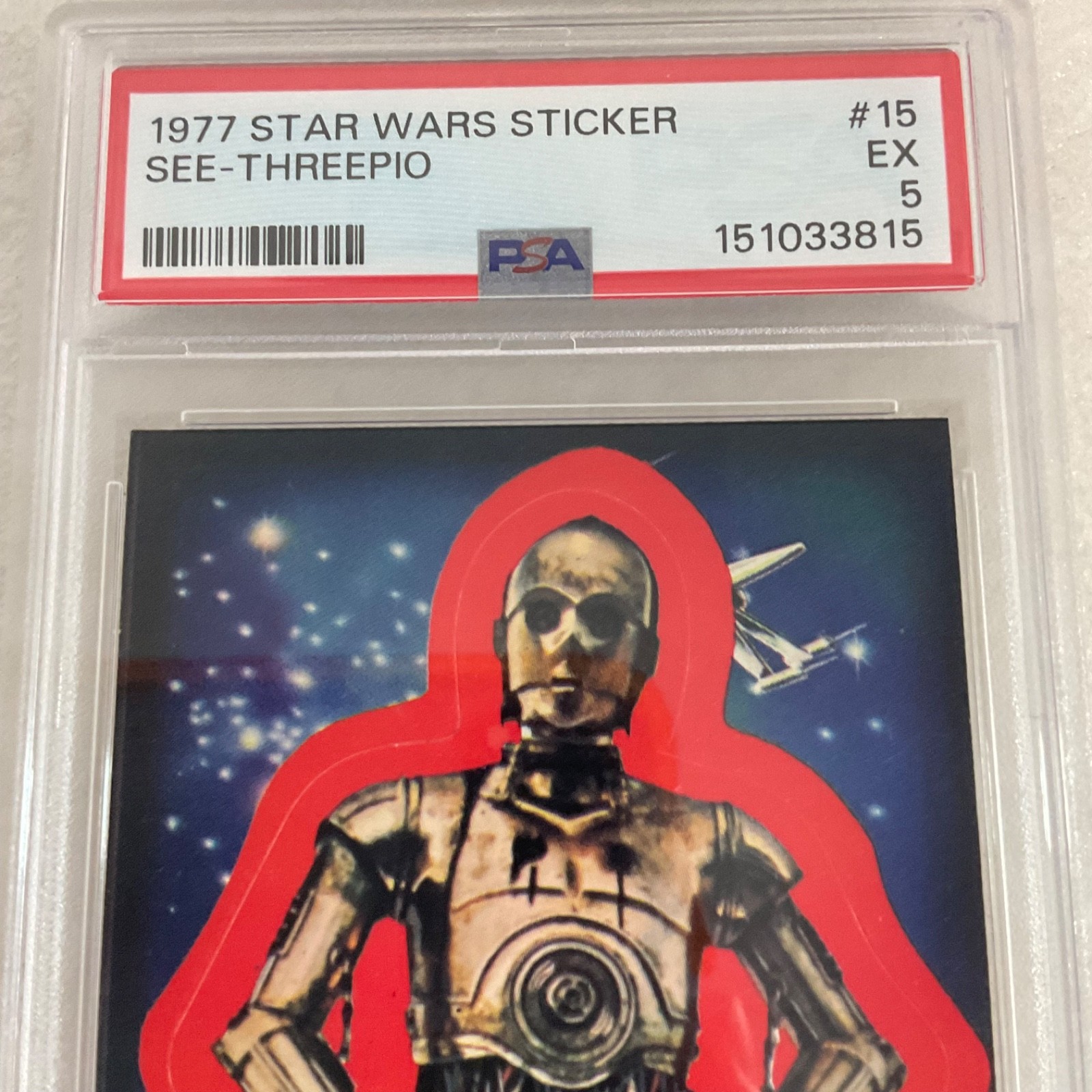 Star Wars 1977 See-Threepio Sticker Card #15 PSA 5 CERT#151033815 - Image 7