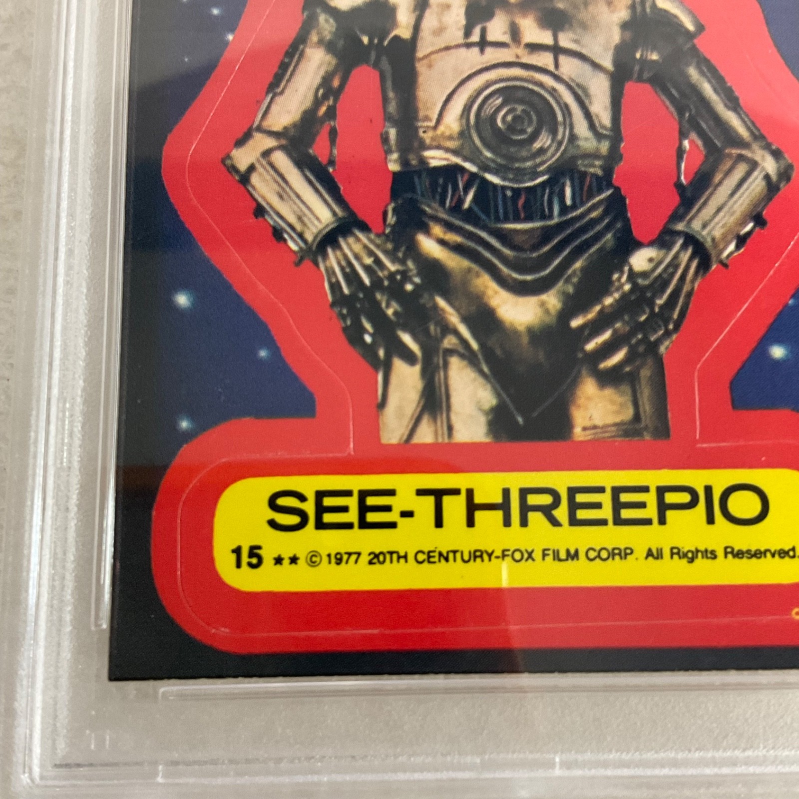 Star Wars 1977 See-Threepio Sticker Card #15 PSA 5 CERT#151033815 - Image 11