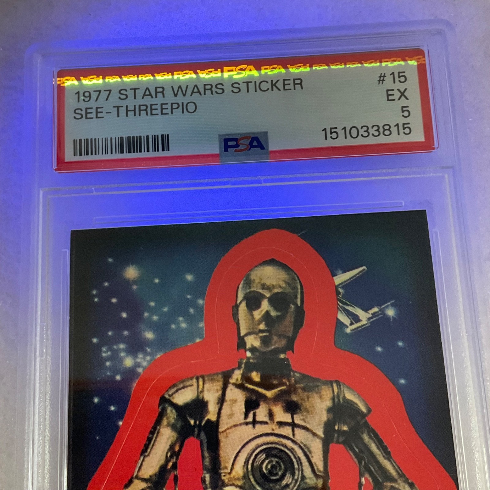 Star Wars 1977 See-Threepio Sticker Card #15 PSA 5 CERT#151033815 - Image 18