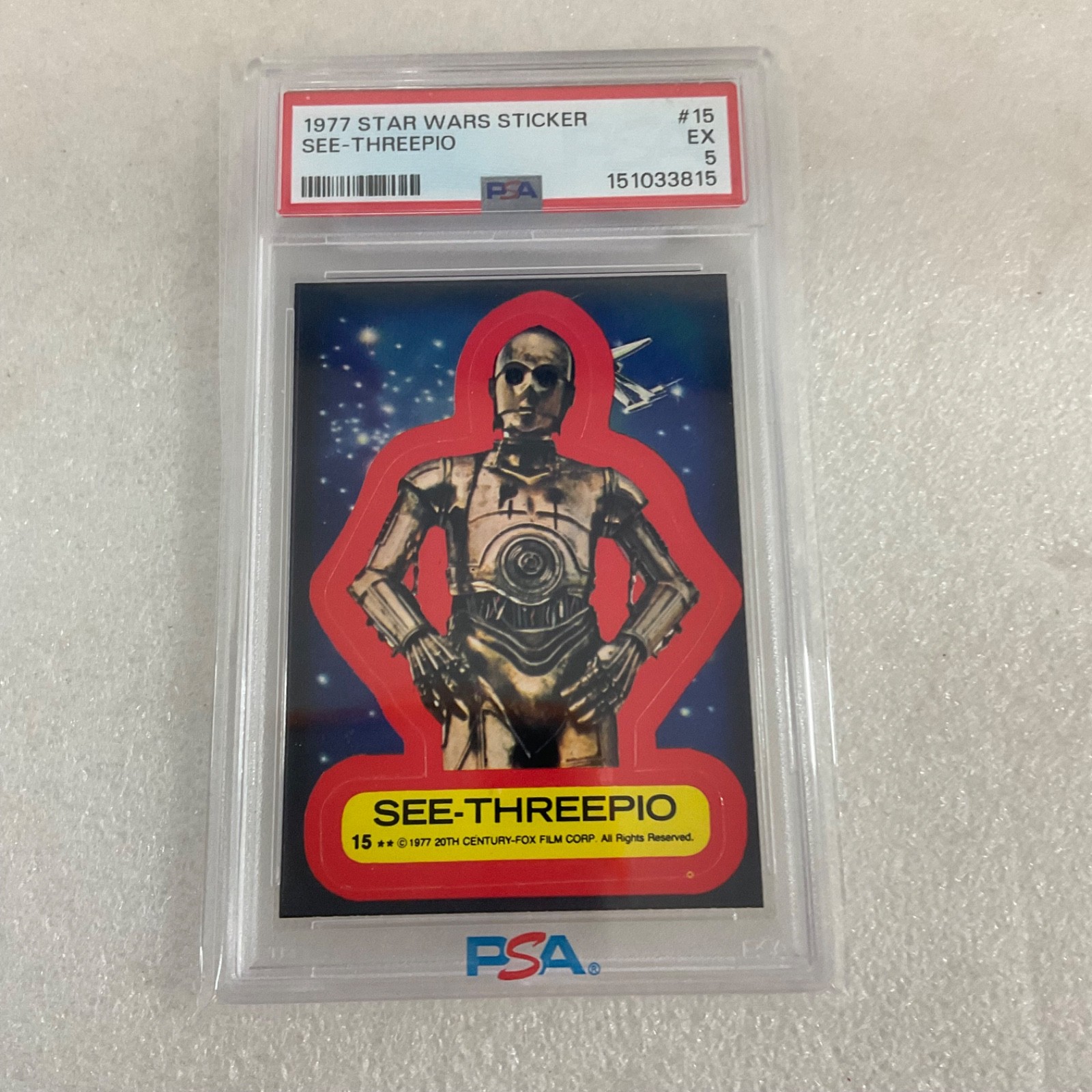 Star Wars 1977 See-Threepio Sticker Card #15 PSA 5 CERT#151033815 - Image 20