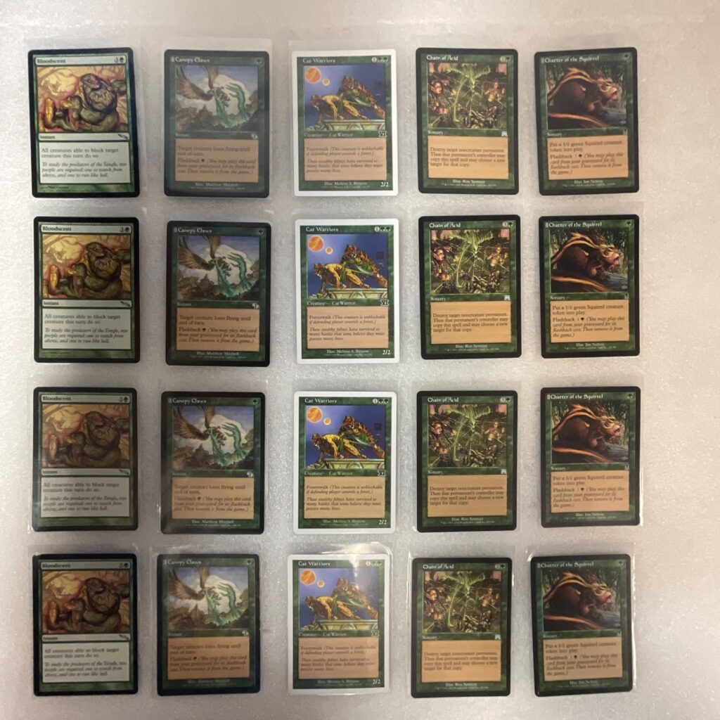 Magic the Gathering 20 Card Green Lot Mirrodin Onslaught Mixed Sets - Image 1