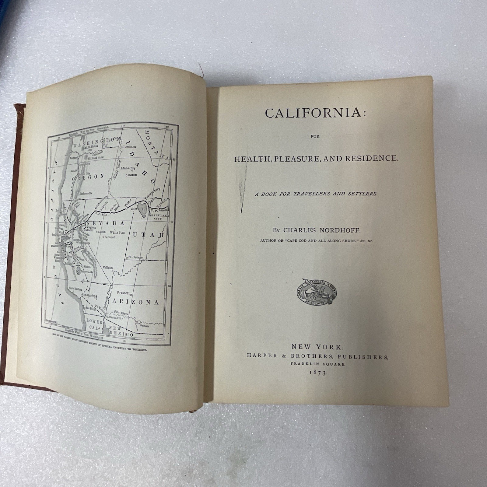 California Travellers & Settlers Book by Charles Nordhoff 1873 Harper - Image 10