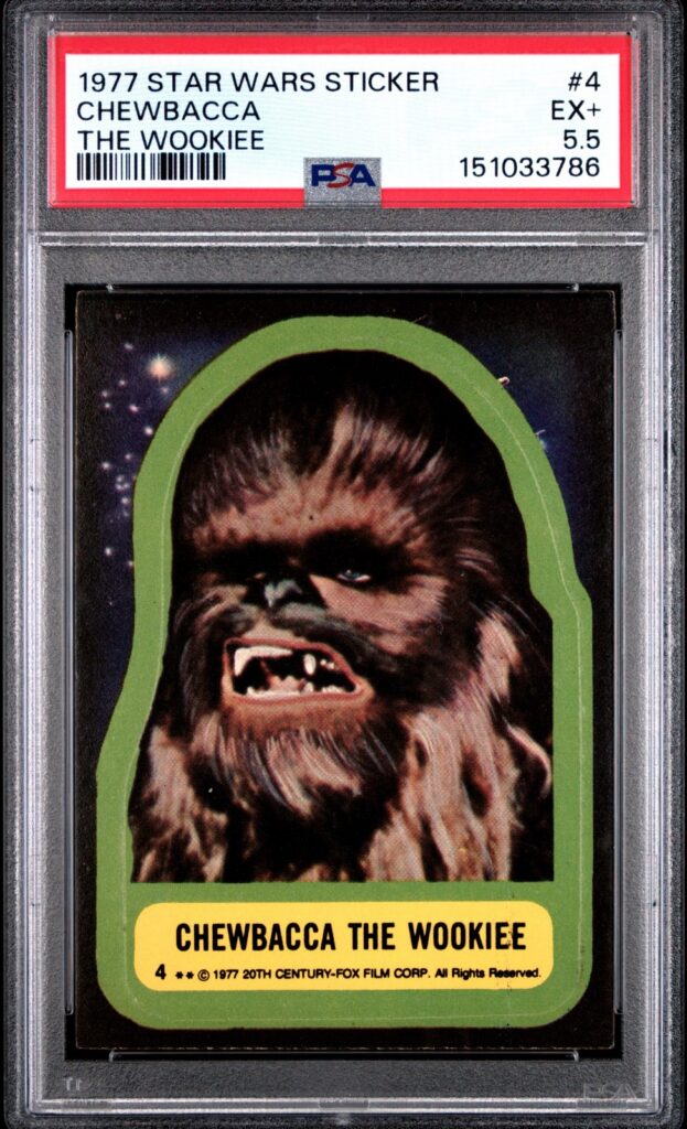 Star Wars 1977 Chewbacca The Wookiee Sticker Card #4 PSA 5.5 CERT#151033786 - Image 1