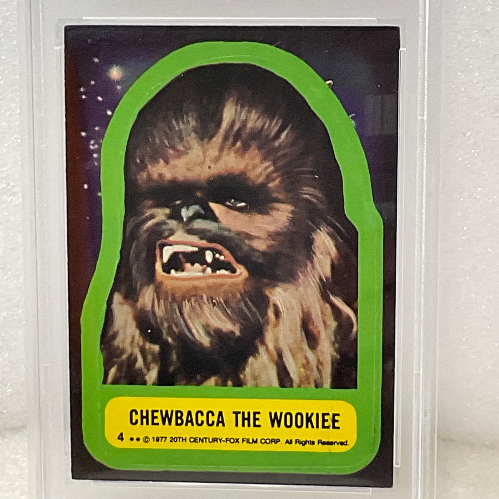 Star Wars 1977 Chewbacca The Wookiee Sticker Card #4 PSA 5.5 CERT#151033786 - Image 4