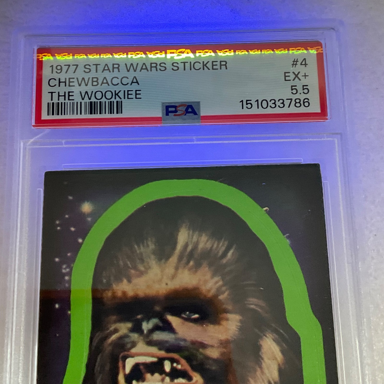 Star Wars 1977 Chewbacca The Wookiee Sticker Card #4 PSA 5.5 CERT#151033786 - Image 17