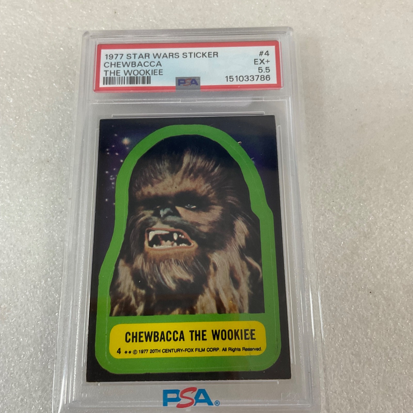 Star Wars 1977 Chewbacca The Wookiee Sticker Card #4 PSA 5.5 CERT#151033786 - Image 19
