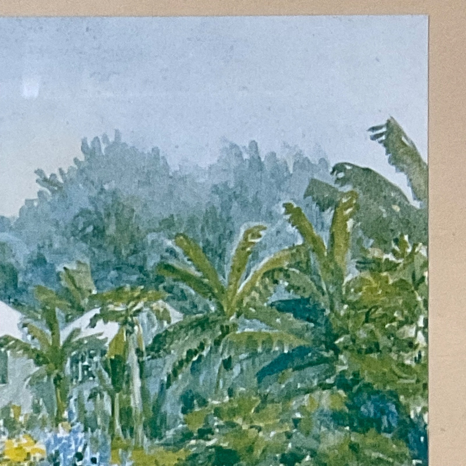 E Tucker A Cottage Garden Bermuda Framed Print Under Glass 13.25x10.5in - Image 8