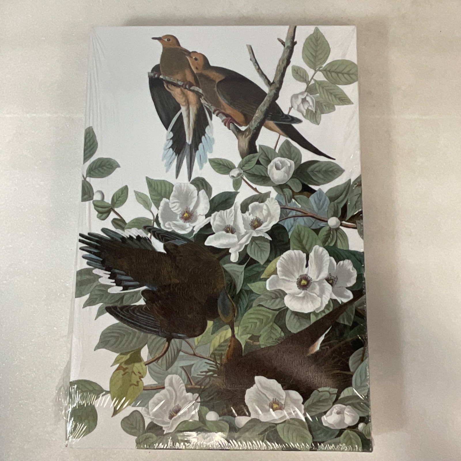 MDF Gallery Wrap Bird Floral Wall Art 12in x 18in x 1.5in Sealed - Image 1