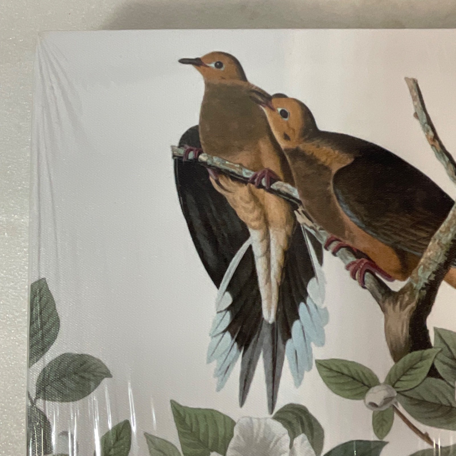 MDF Gallery Wrap Bird Floral Wall Art 12in x 18in x 1.5in Sealed - Image 2