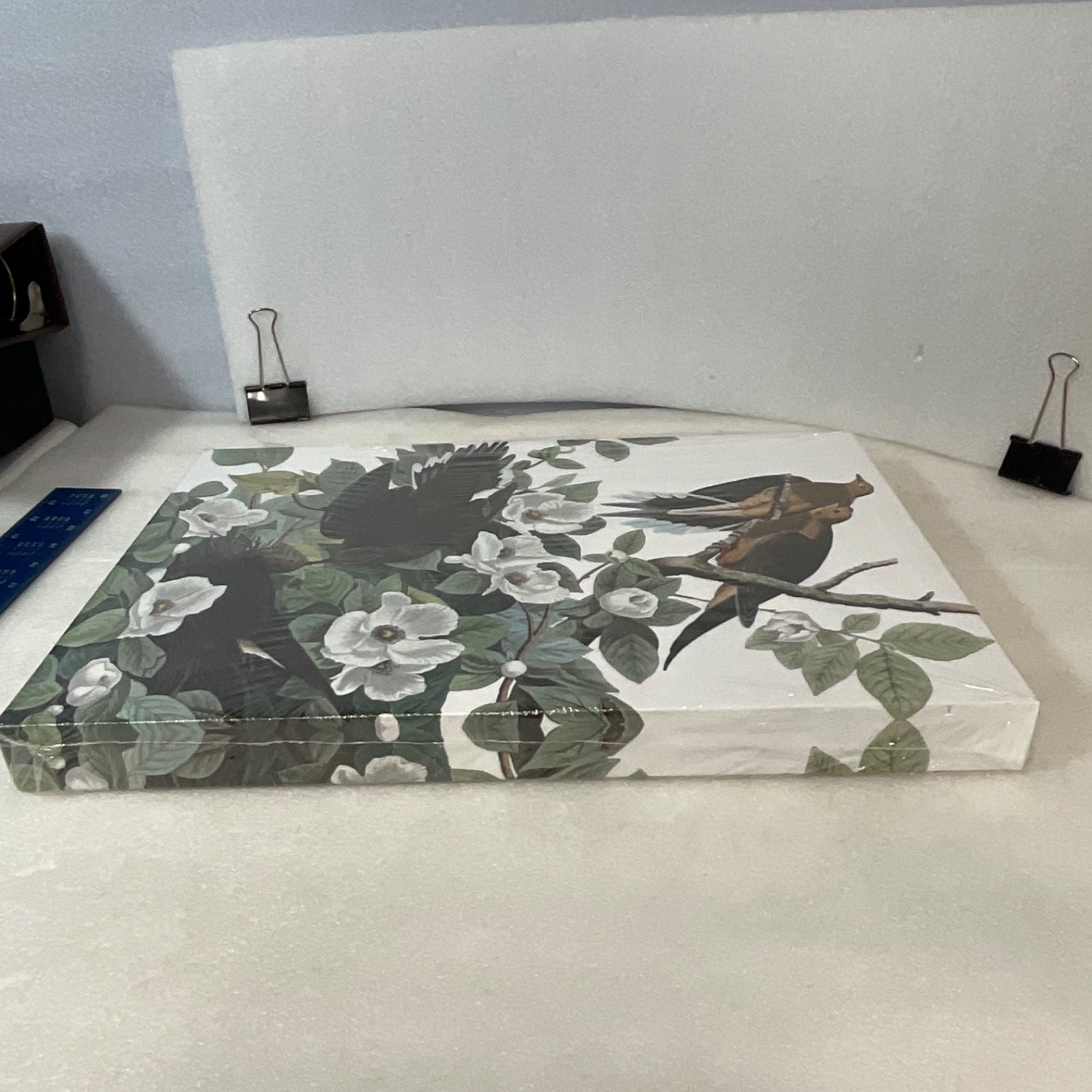 MDF Gallery Wrap Bird Floral Wall Art 12in x 18in x 1.5in Sealed - Image 19