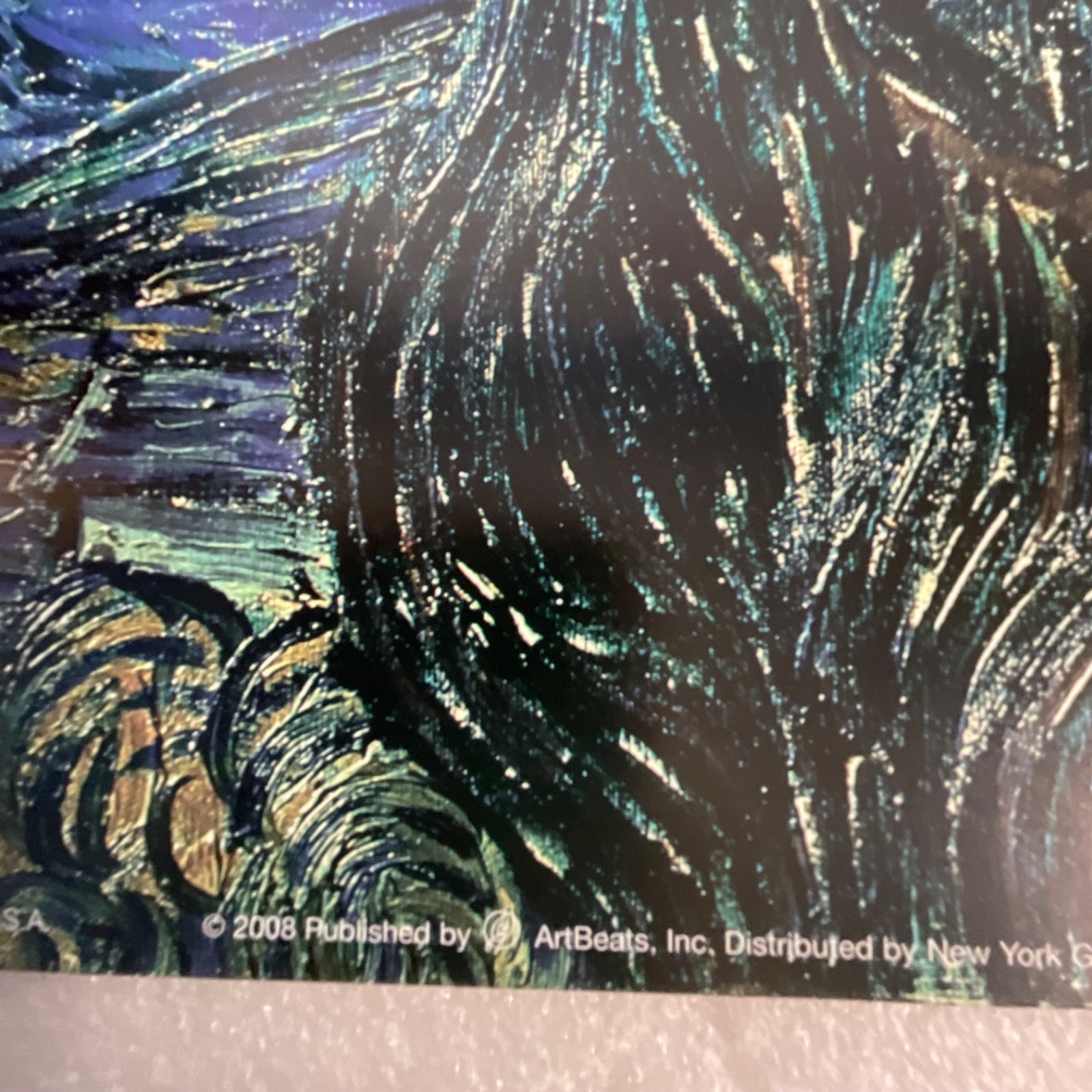 2008 ArtBeats Van Gogh Starry Night Poster 19x16in Thick Stock - Image 8