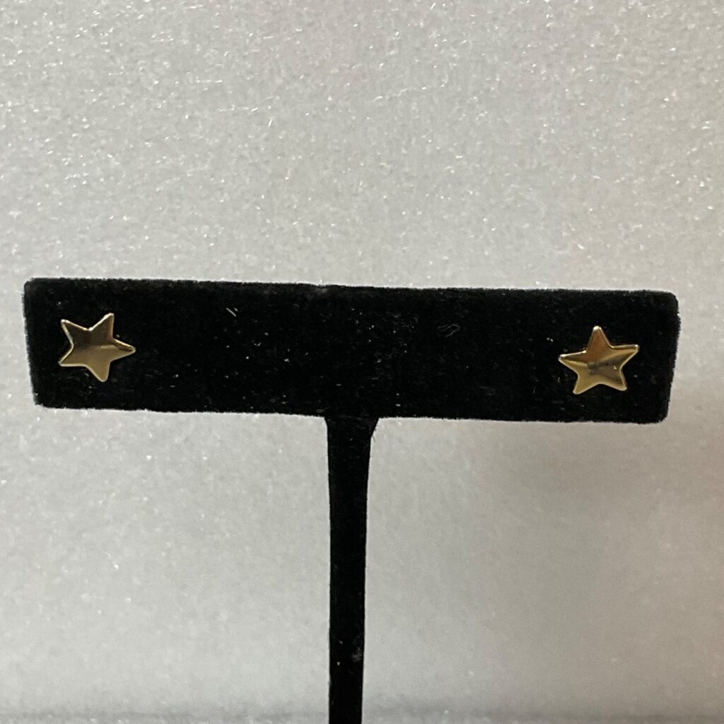 Vintage Gold Tone Star Stud Earrings 0.5in 0.49g Minimalist Jewelry - Image 1
