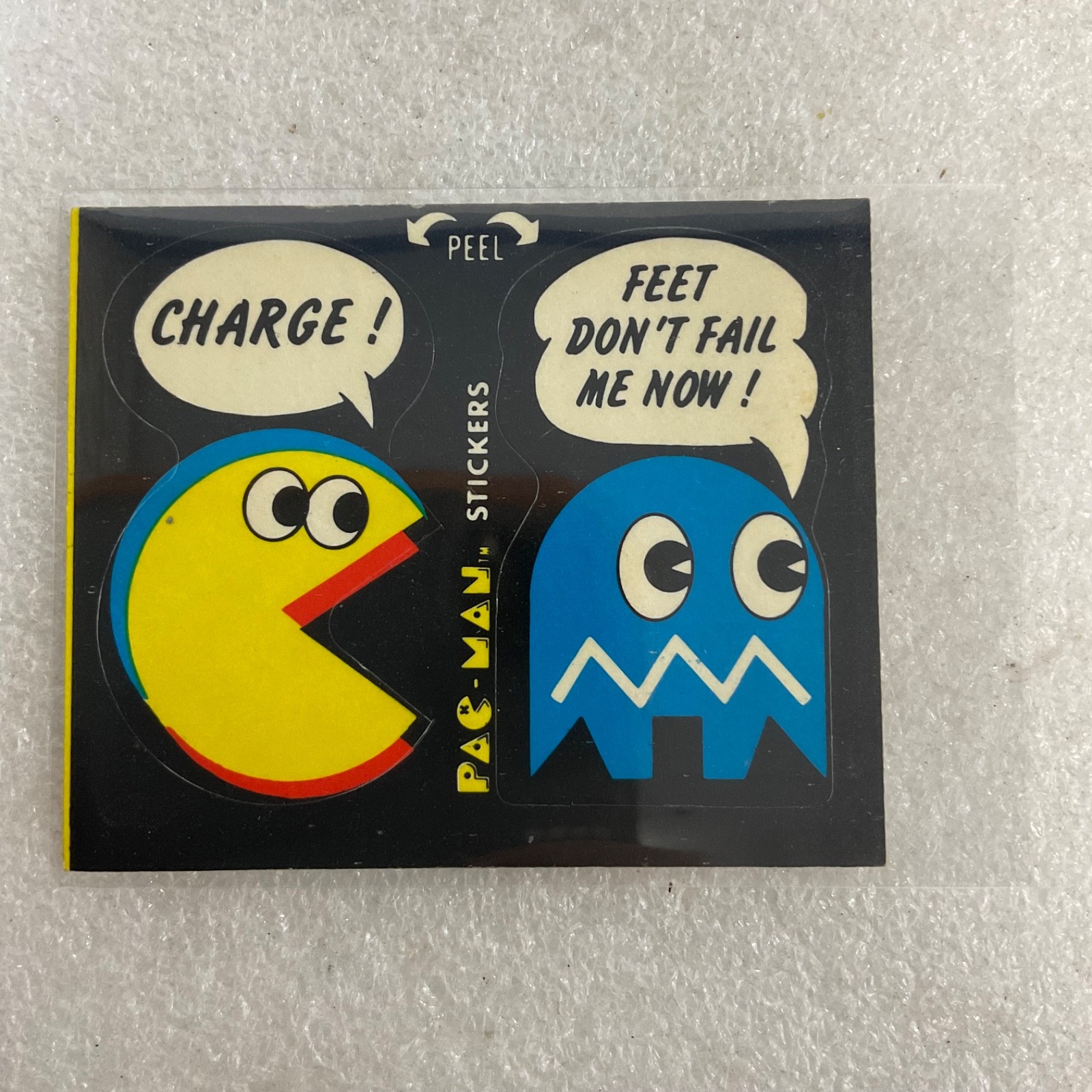 1980 Fleer Pac-Man Sticker No. 2 of 54 Charge Feet Don't Fail Me - Image 1