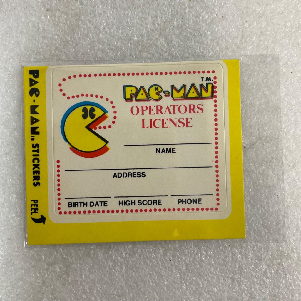 1980 Fleer Pac-Man Sticker No 5 Operators License Bally Midway - Image 1