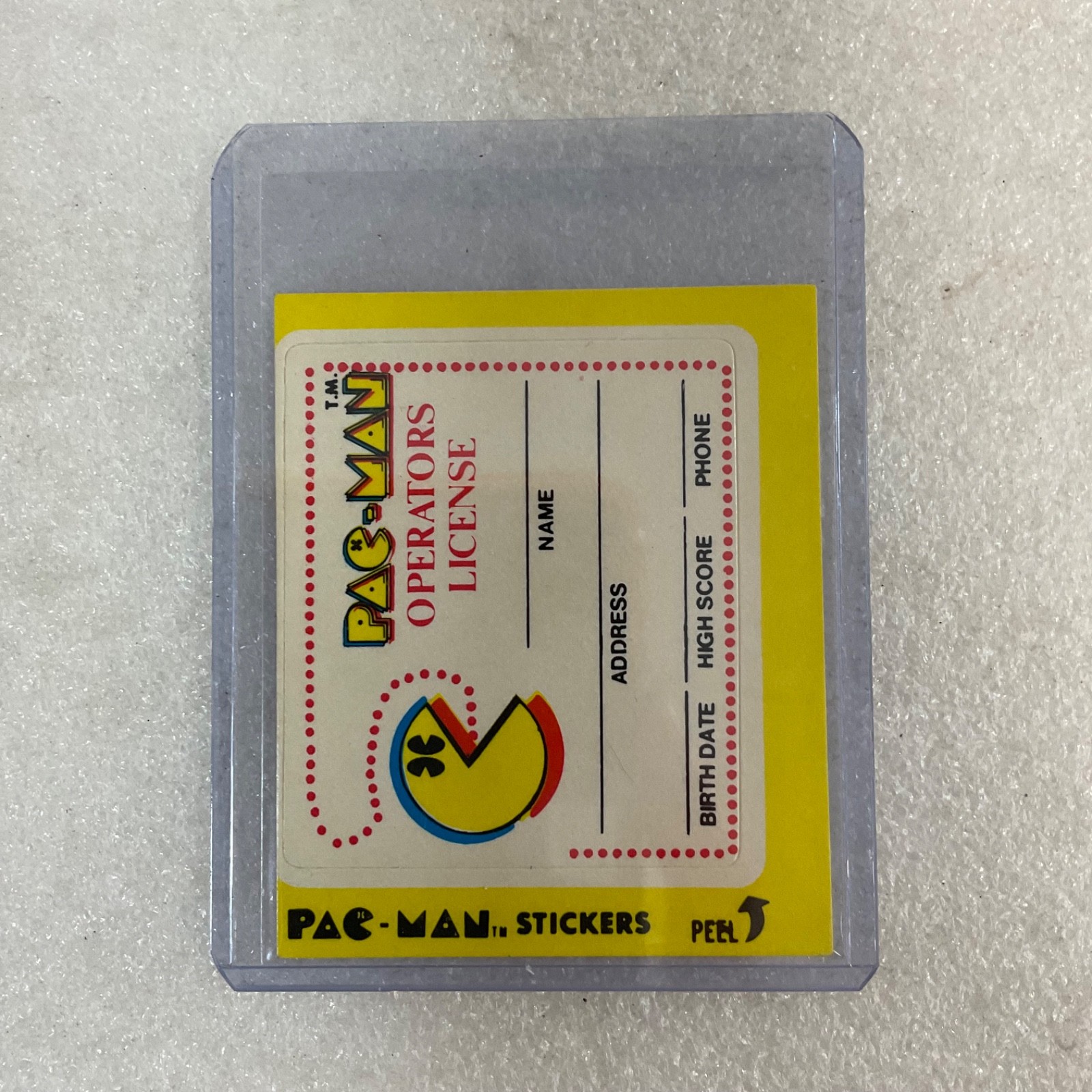 1980 Fleer Pac-Man Sticker No 5 Operators License Bally Midway - Image 3