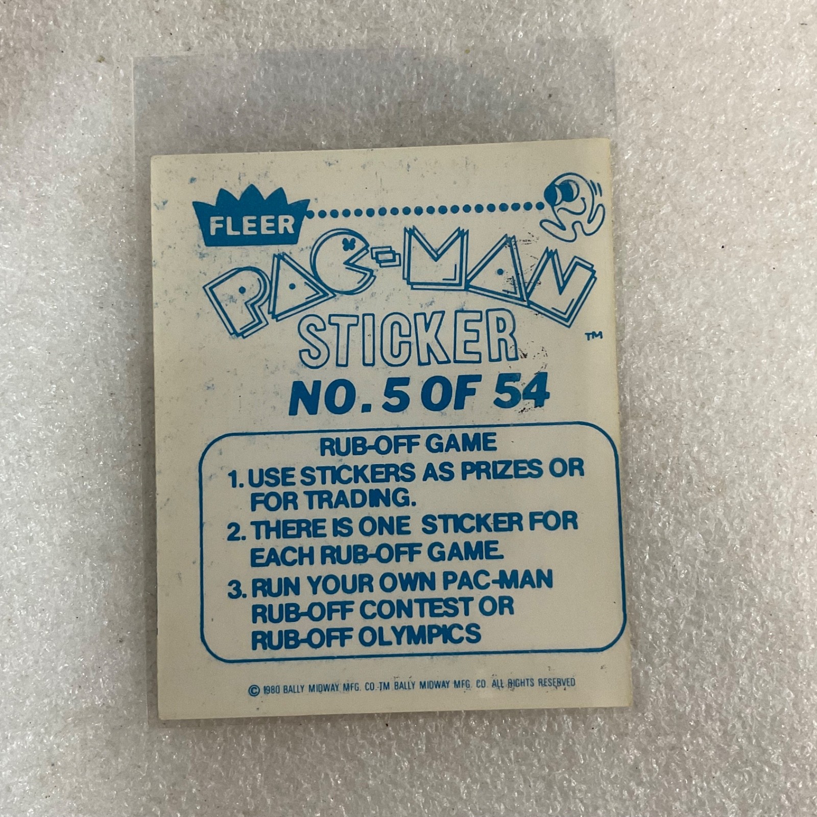 1980 Fleer Pac-Man Sticker No 5 Operators License Bally Midway - Image 2