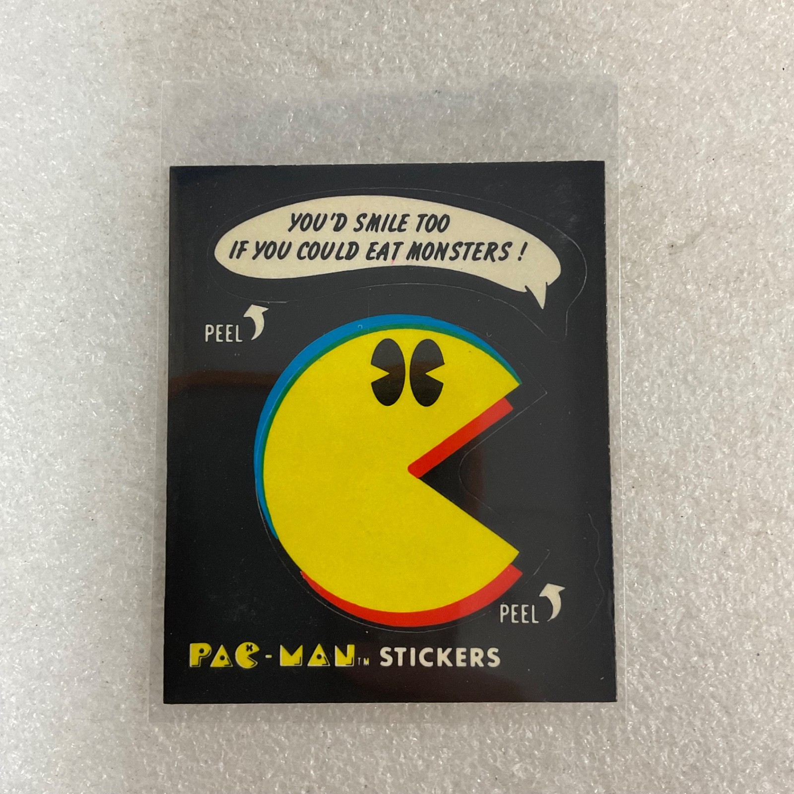 1980 Fleer Pac-Man Sticker #7 You'd Smile Too Bally Midway - Image 1