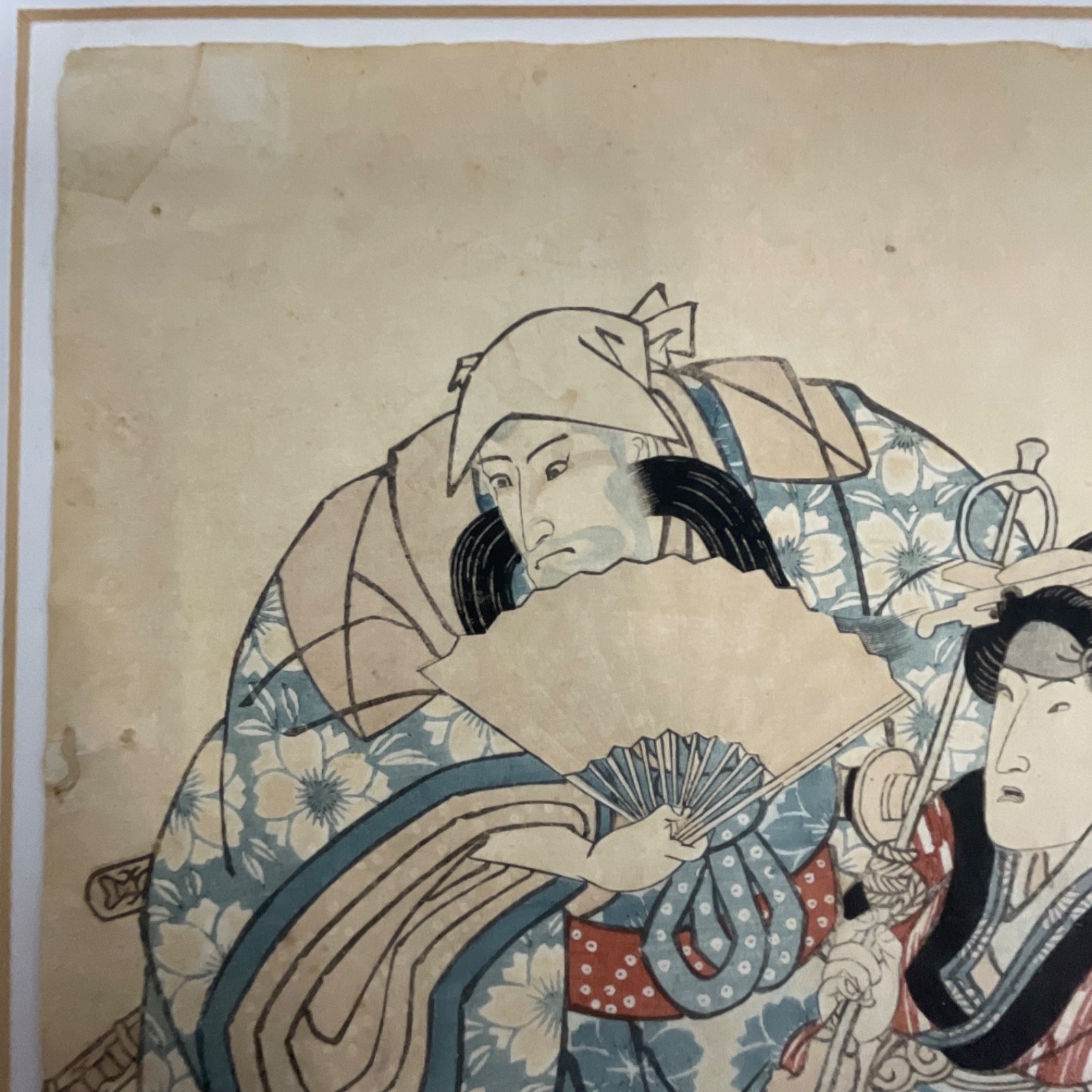 Japanese Ukiyo-e Kabuki Actor Print Mounted on Board 20x15.5in - Image 10