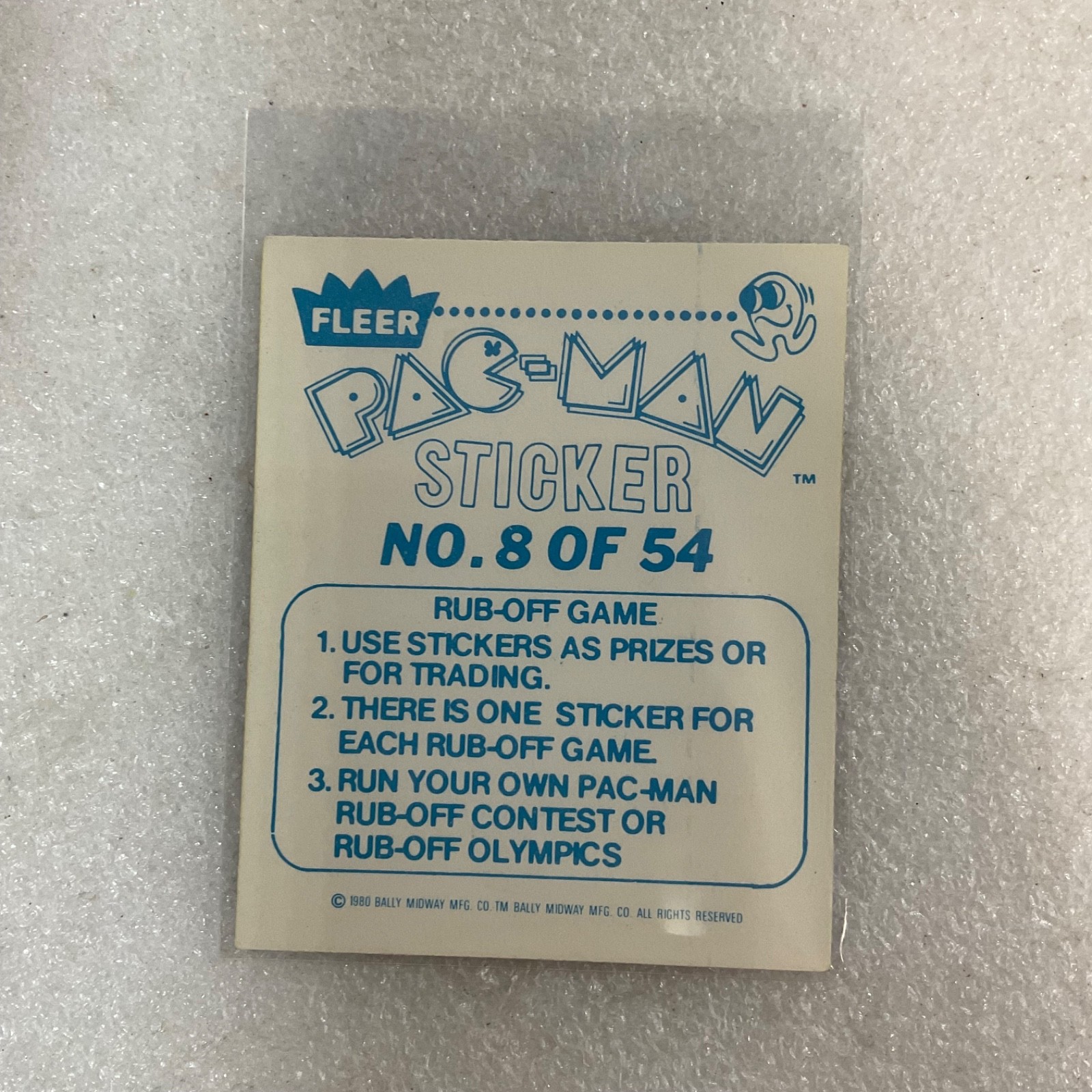 1980 Fleer Pac-Man Sticker #8 Red Ghost Arcade Game Card - Image 2