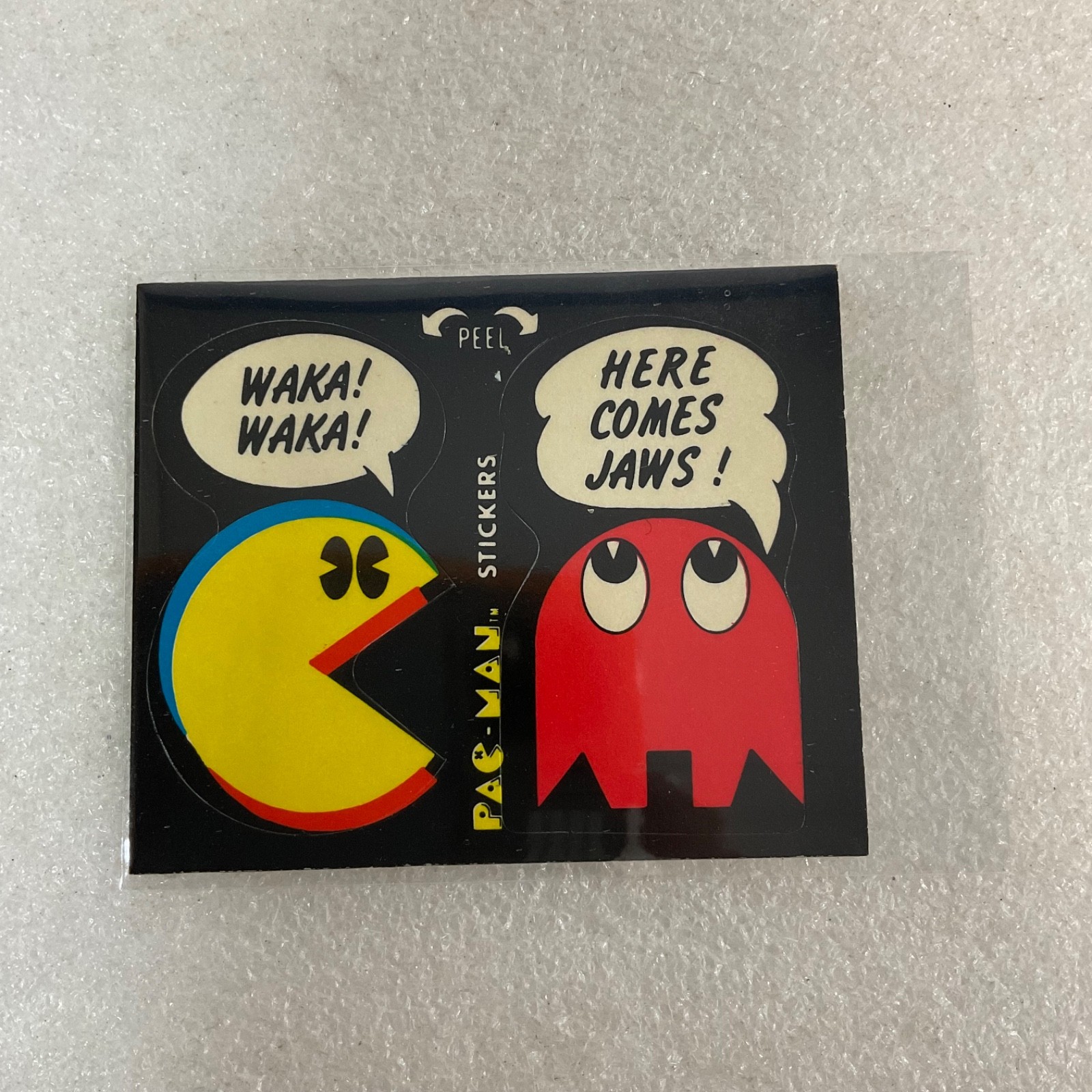 1980 Fleer Pac-Man Sticker #10 Waka Waka Here Comes Jaws Bally Midway - Image 1