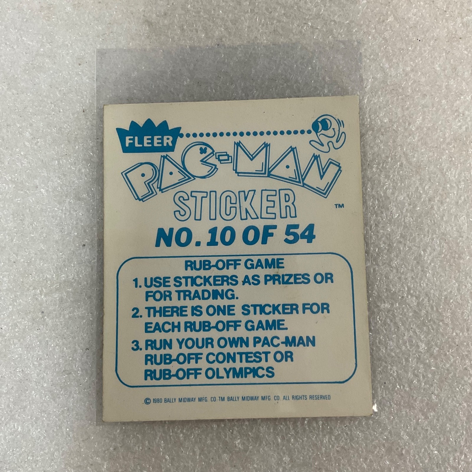 1980 Fleer Pac-Man Sticker #10 Waka Waka Here Comes Jaws Bally Midway - Image 2