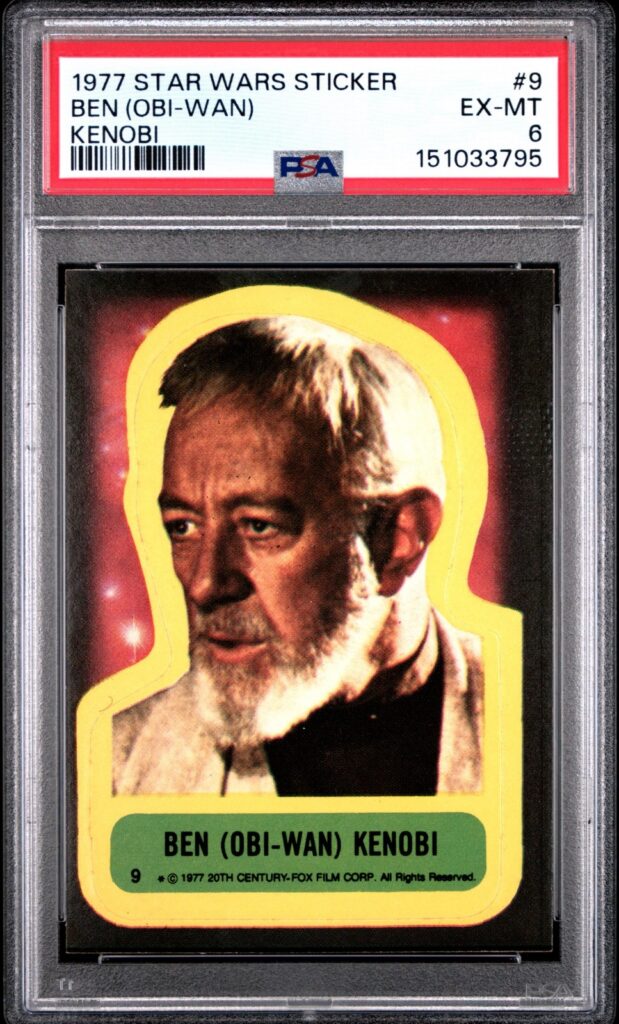 Star Wars 1977 Ben Obi-Wan Kenobi Sticker Card #9 PSA 6 CERT#151033795 - Image 1